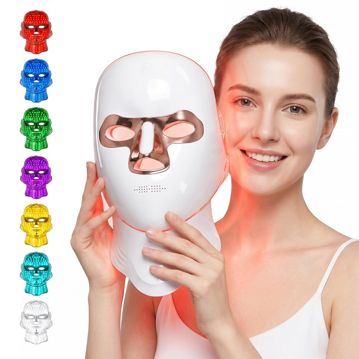 LED Light Therapy Mask for Face and Neck LED Face Mask Light - cibqun Official Imagery - 1