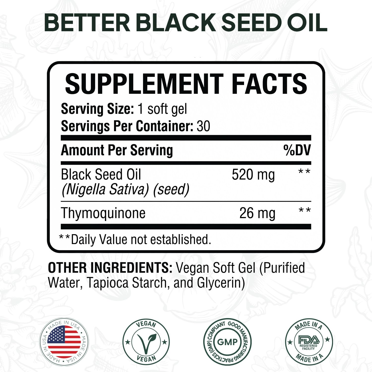 Organics Ocean Better Black Seed Oil Cold Pressed - Pure Nigella Sativa Oil for Immune Support - 5% Thymoquinone - Support Memory, Vitality, and Cellular Health - 3 Pack Bulk Supply