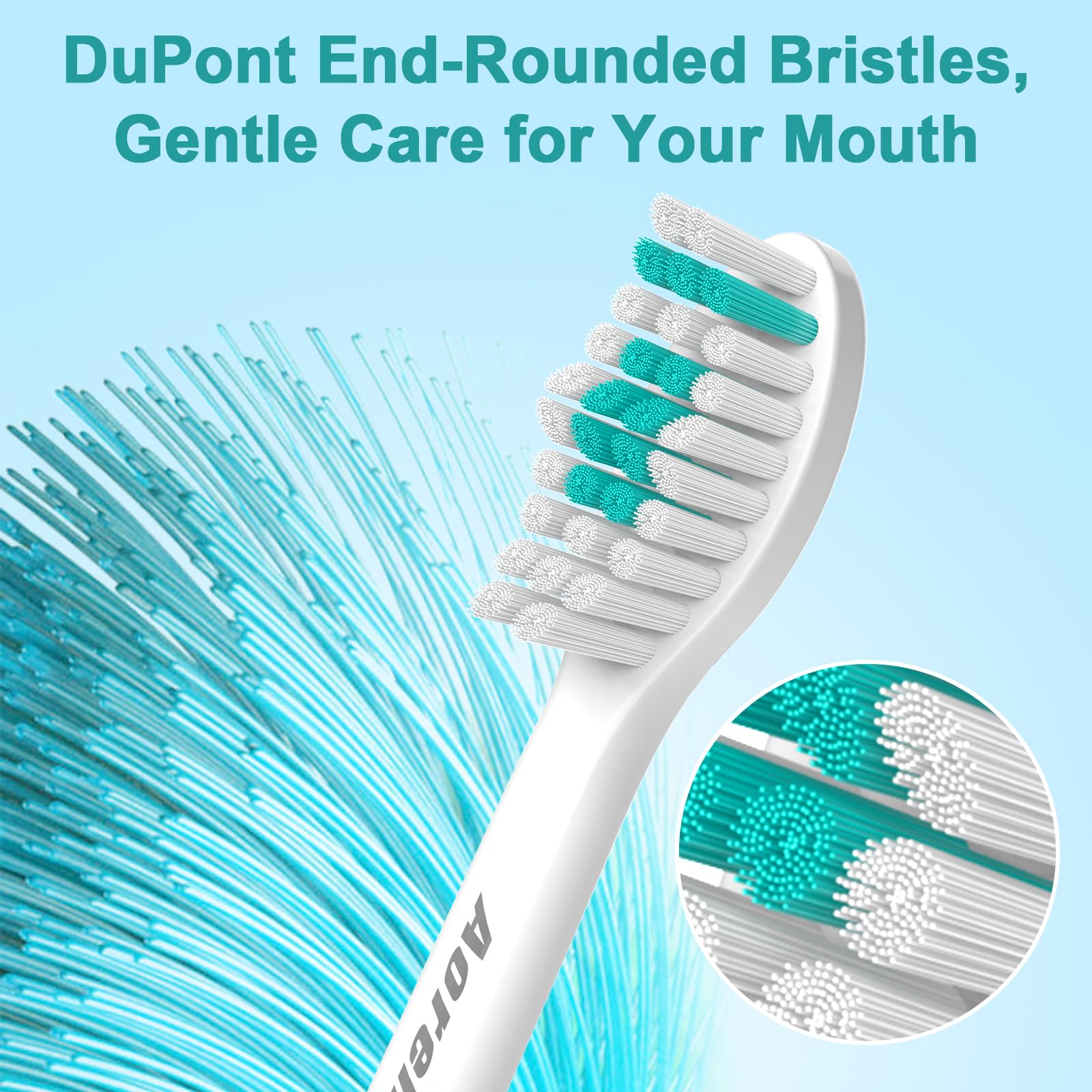 Aoremon 6-pack replacement toothbrush heads for Philips Sonicare E-Series, compatible electric toothbrush heads with bristles.