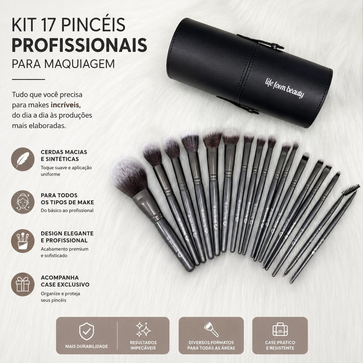 Life Form Beauty Professional Makeup Brushes Kit – full view