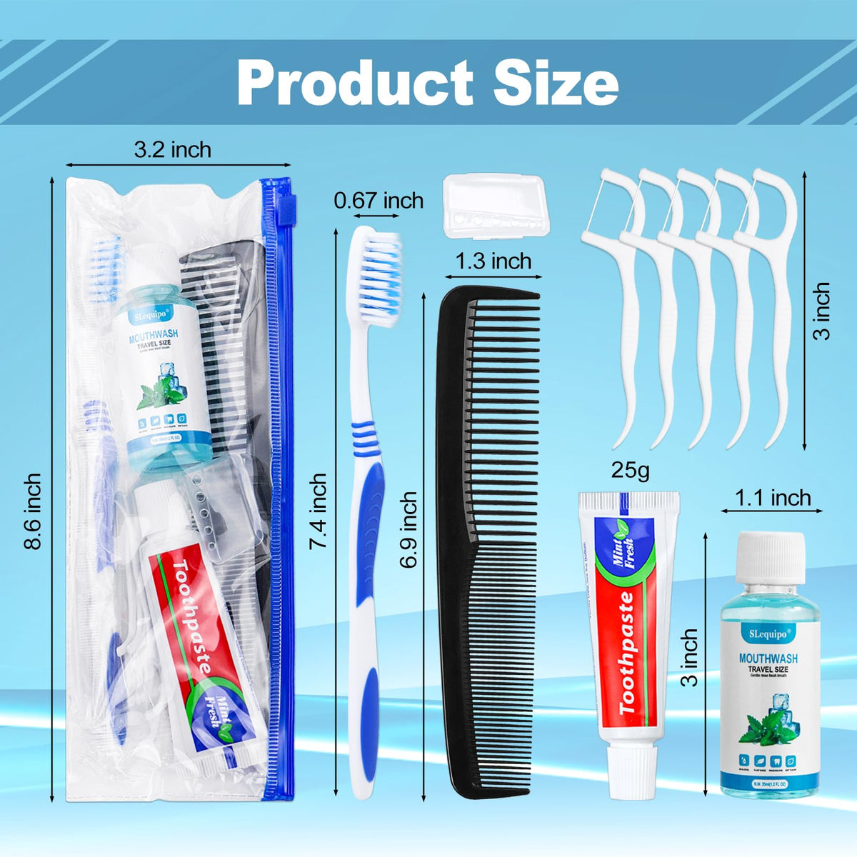 SLequipo 30 set Travel Toothbrush Kit Bulk Toothbrushes Set for Travel – close-up detail