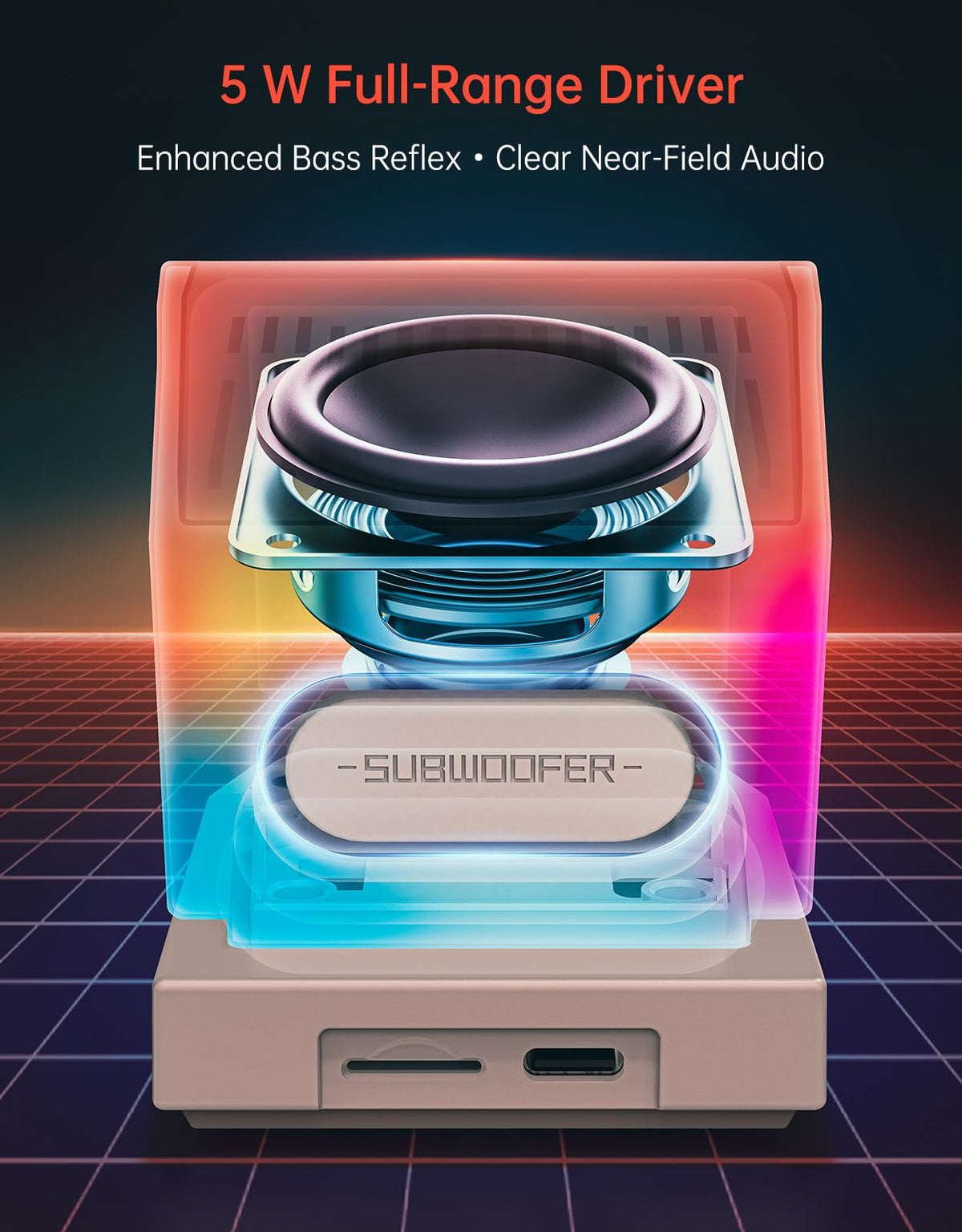 Divoom MiniToo Retro PC-Style Computer Speaker, Pixel Screen with DIY Faces – product photo (Computer Speakers)