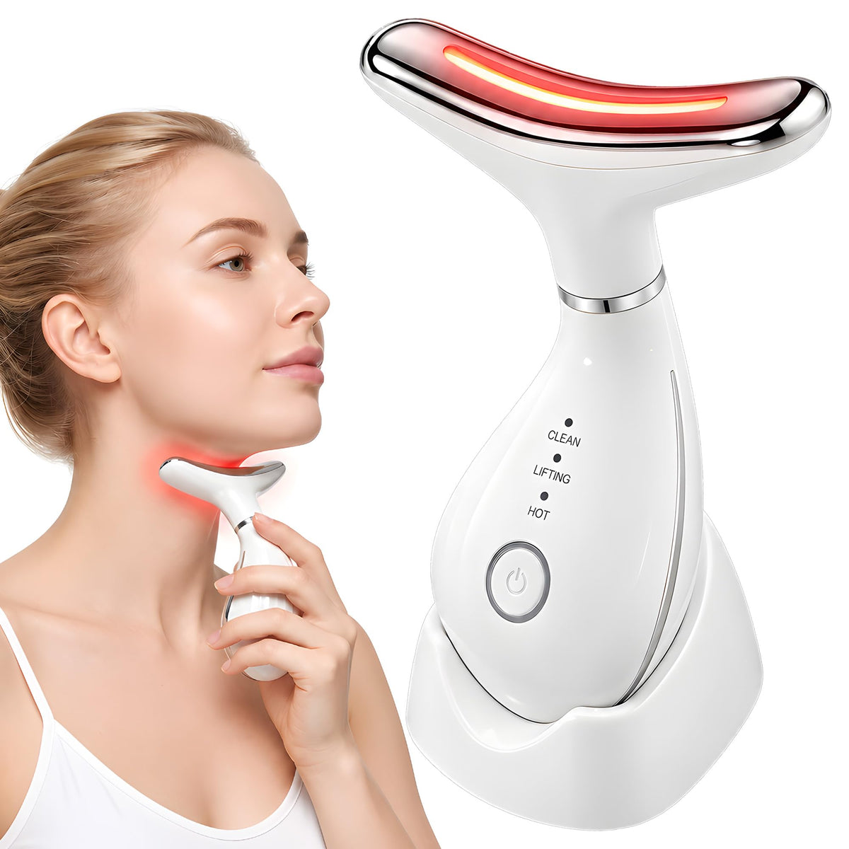 7 Color LED Facial Massager Face Neck Heated Microcurrent - Cencalo Official Imagery - 1