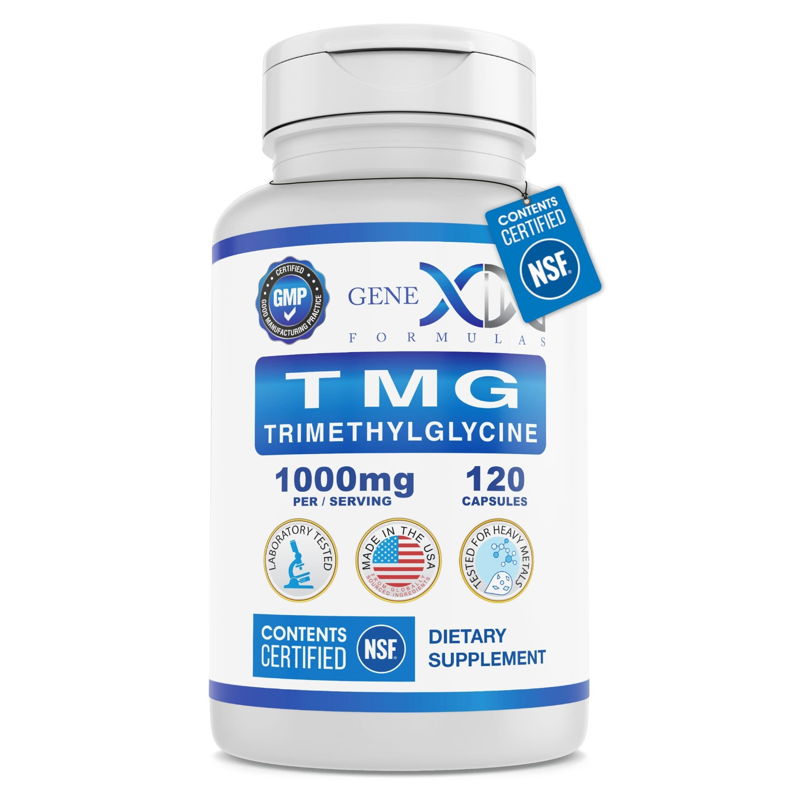 Genex Formulas TMG 1000mg Dose Trimethylglycine Supplement 120 - Product Imagery