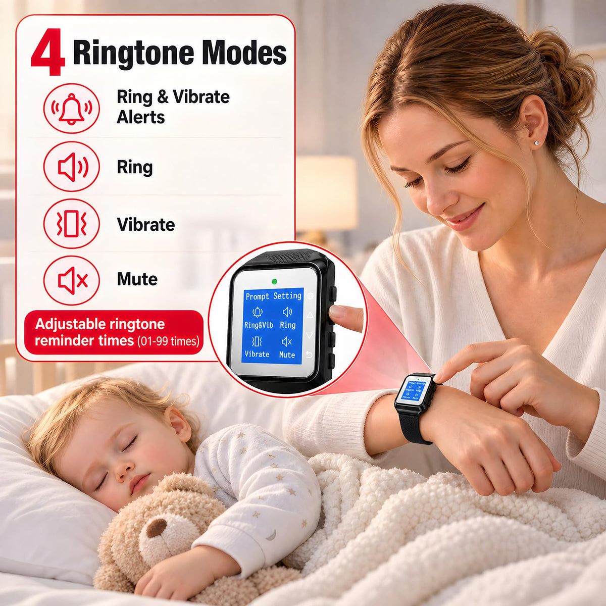 CallToU Wireless Caregiver Pager Call Button 500 Feet Nurse - CallToU Official Imagery - 8