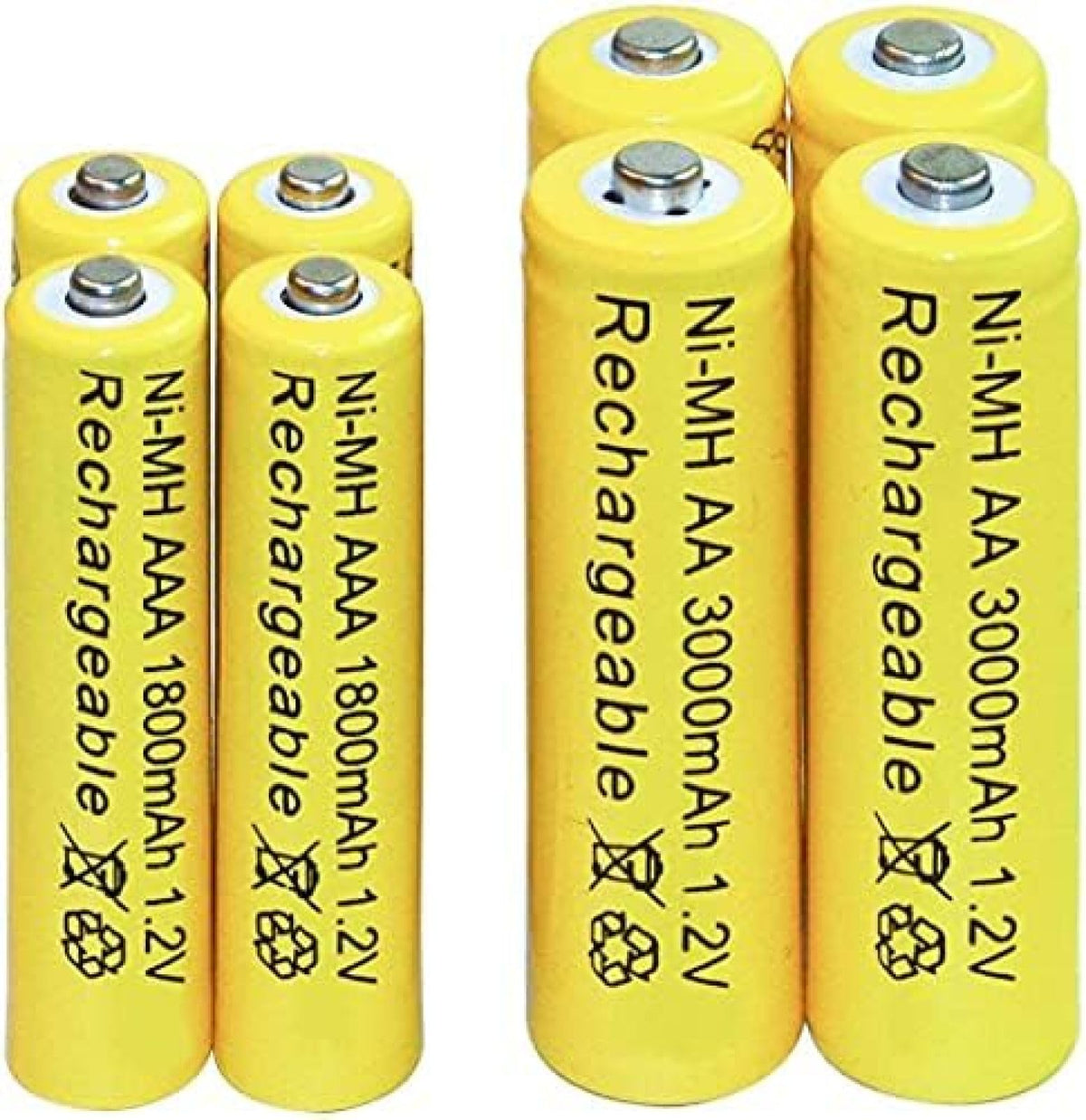 Ion Rechargeable 8Pcs Aa 3000Mah AAA 1800Mah 1 2V Ni Mh - Premium Selection Official Imagery - 1
