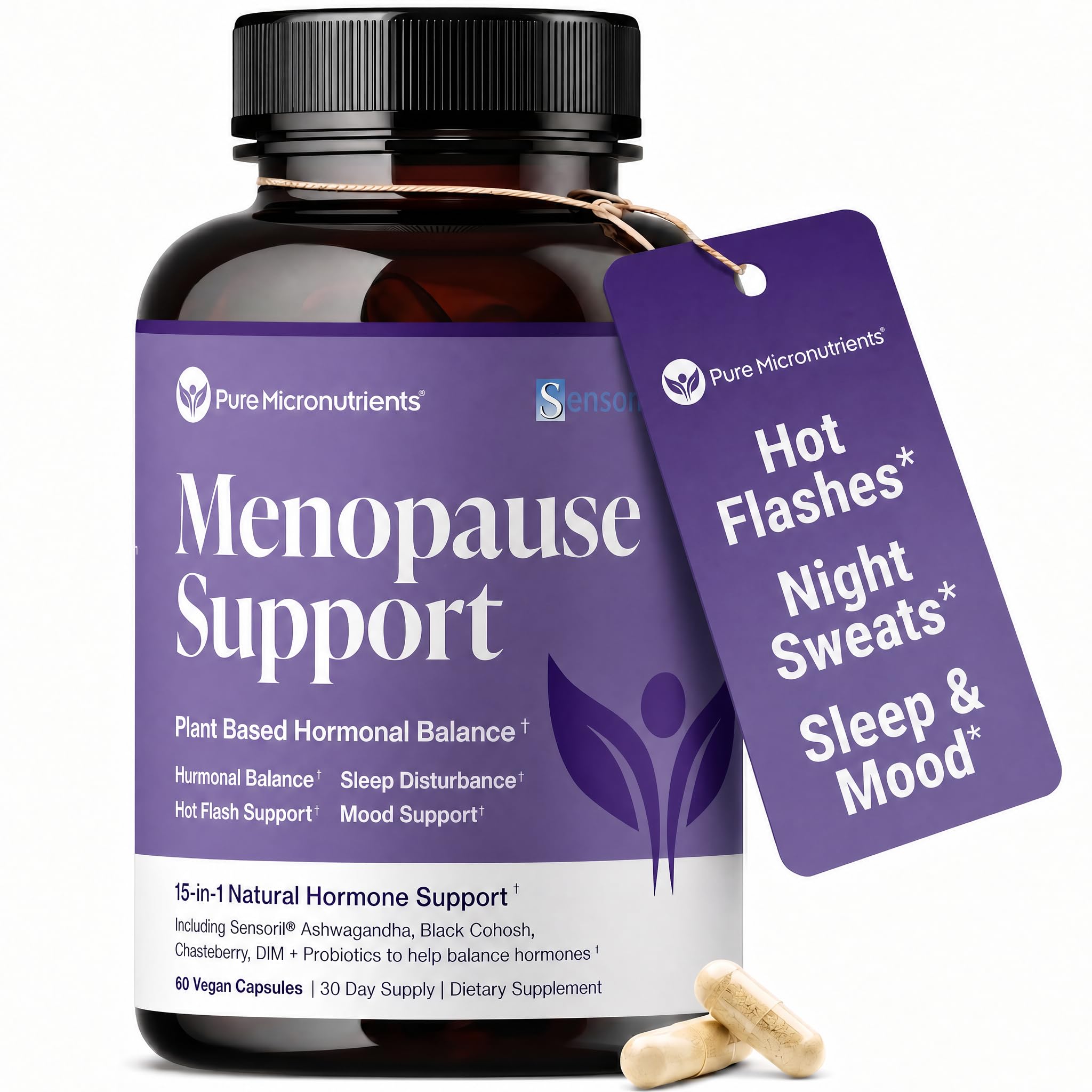 Menopause Supplements for Women, Hot Flashes & Night Sweats, 60 Count