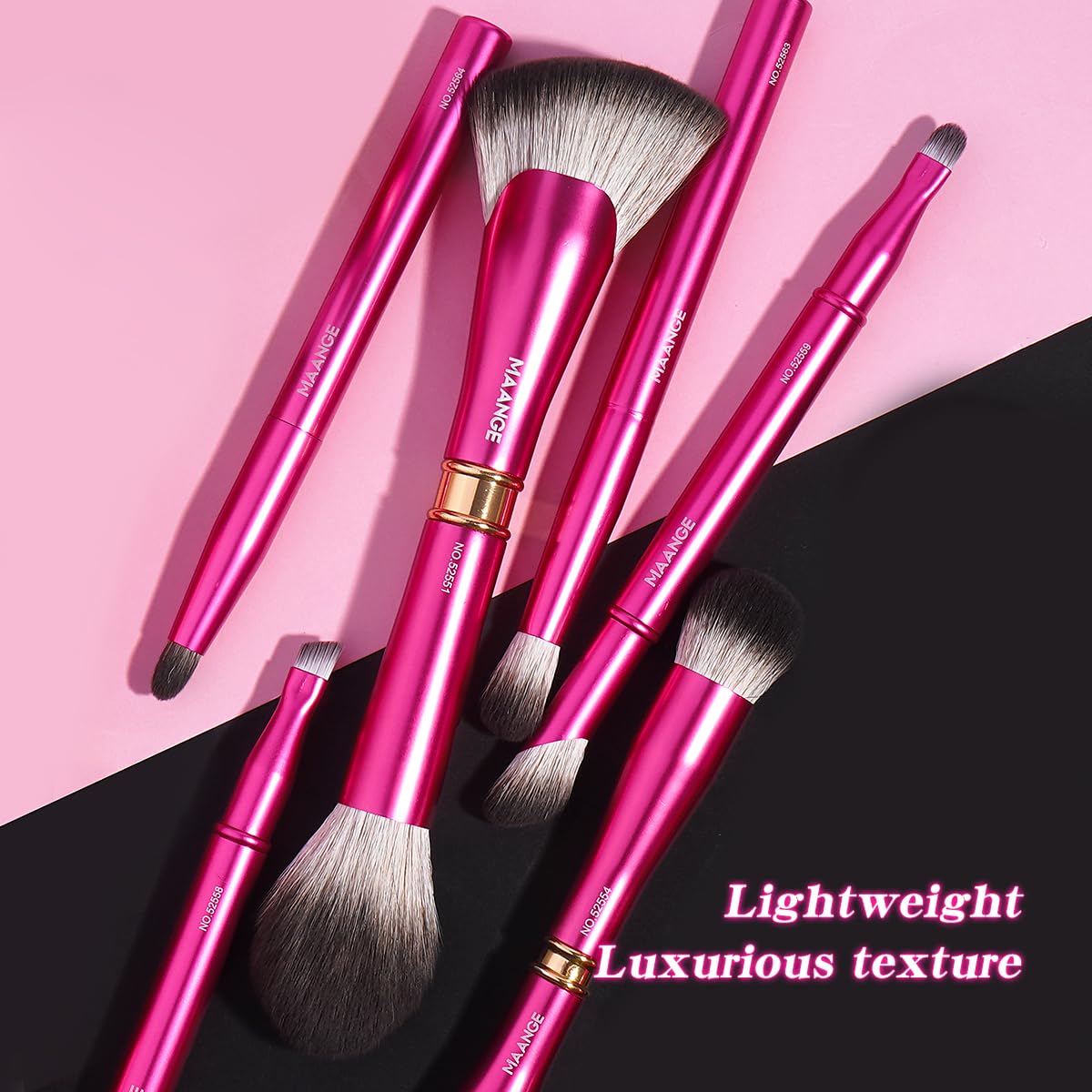 MAANGE Makeup Brushes 12 Pcs Double-ended Kabuki Brush Travel Makeup Brushes for Foundation Powder Concealers Eye Shadow