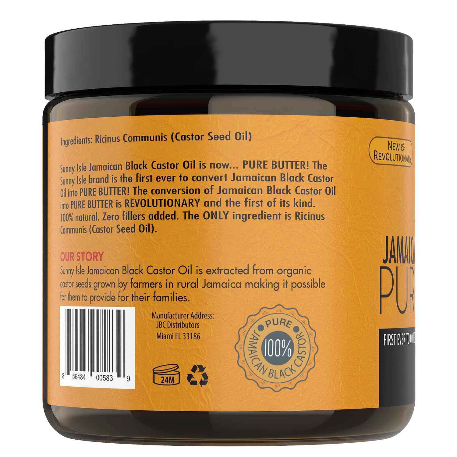 Sunny Isle Jamaican Black Castor Oil Pure Butter 4oz