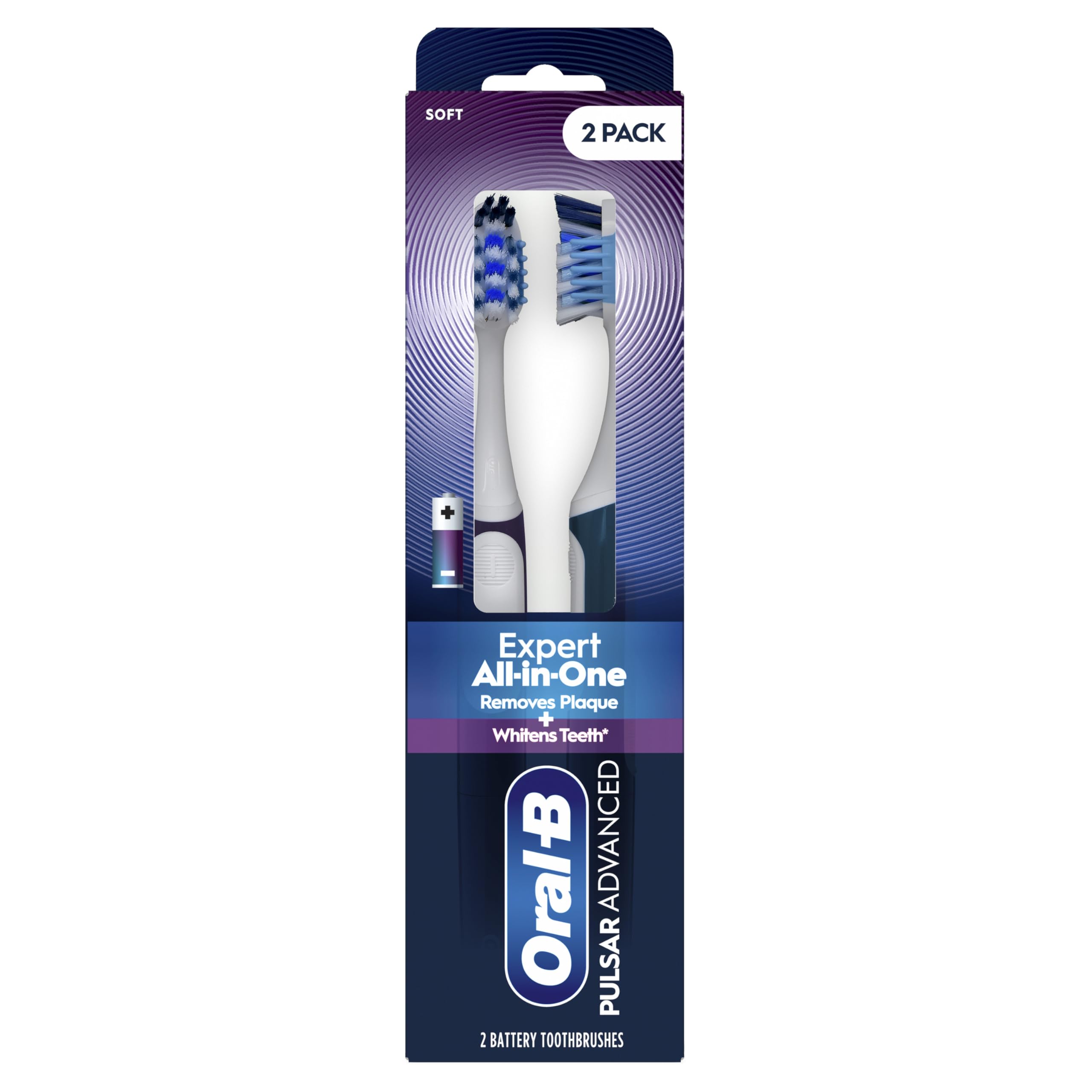 Oral-B Pulsar Advanced All-in-One Soft Toothbrush, 2 Count - Product Imagery