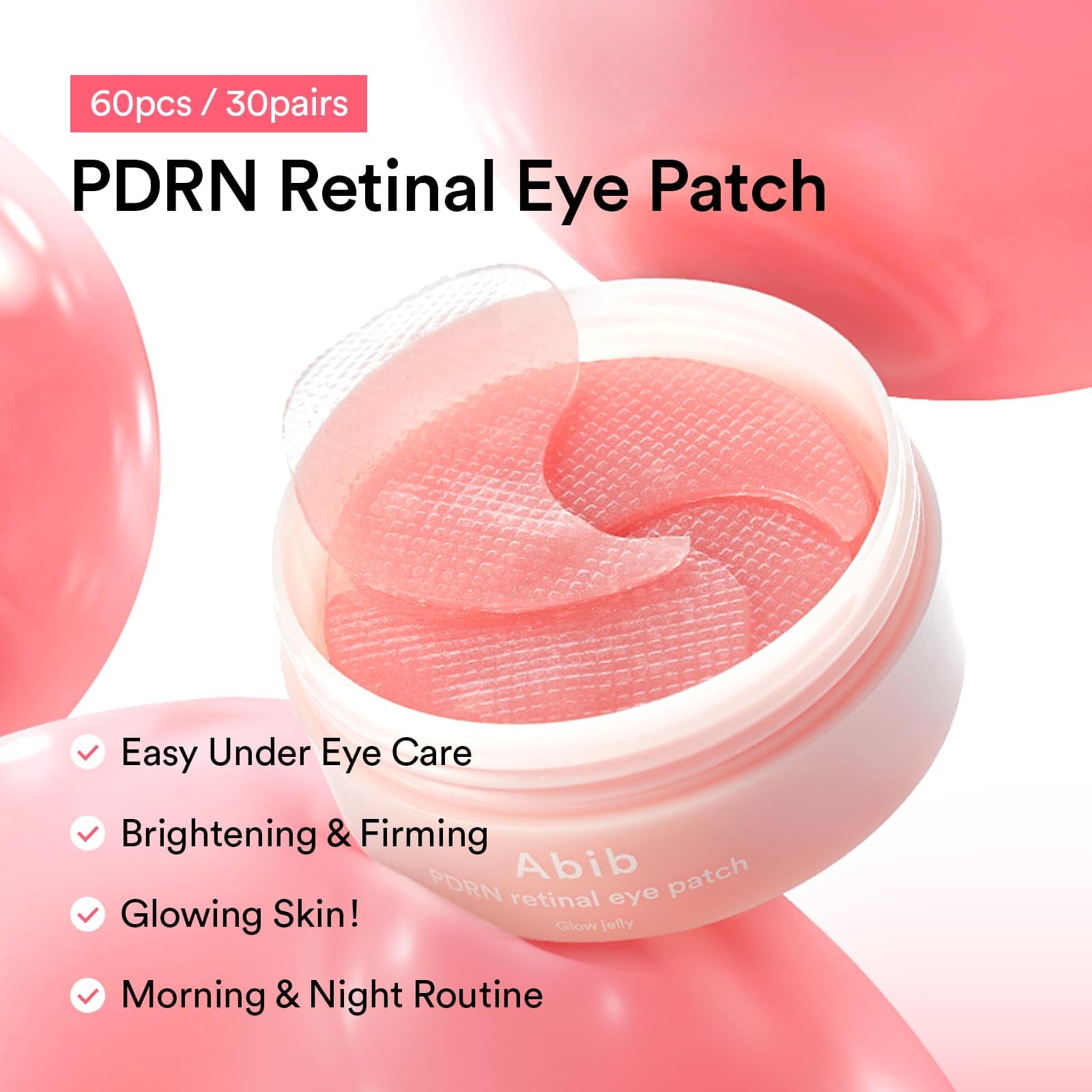 Abib PDRN Retinal Eye Patches Niacinamide Glow Jelly 60ct
