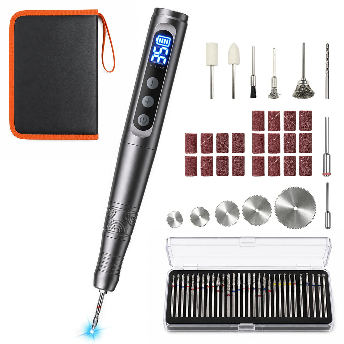 AlgoLaser Cordless Engraving Pen Kit - 35 Speed - 35,000 RPM Motor, 46 Bits – product photo (Rotary Tools)