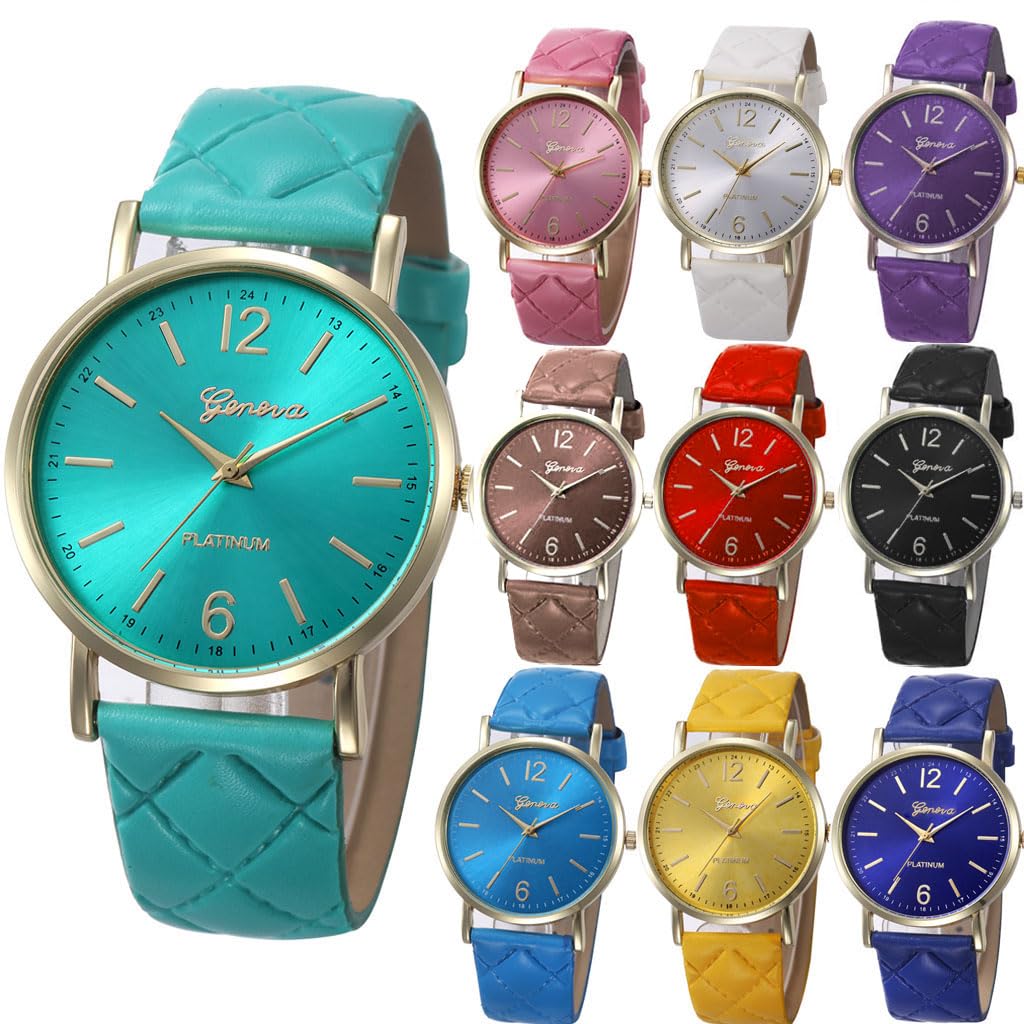 10 Pack Women Men Unisex Platinum Watches Roman Leather Band - yunanwa Official Imagery - 1