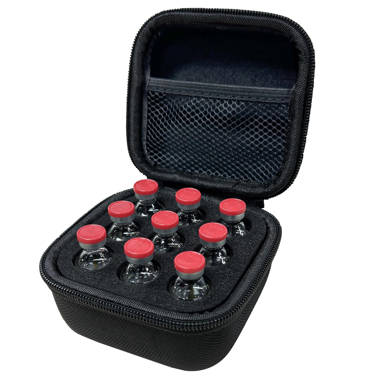 Cruxer Peptide Case for 10ml U-100 Medicine Vials, 9-Slot Vial - Product Imagery