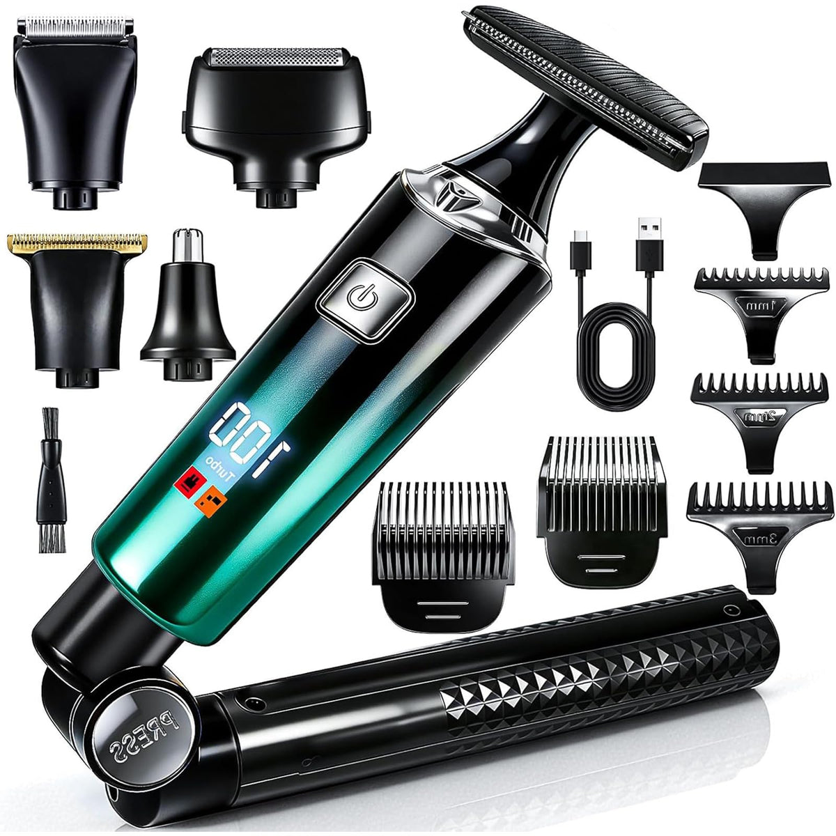 Velurie Back Shaver for Men, 5 in 1 Men's Back Shaver with Long Handle,Green – product photo (Body Groomers)