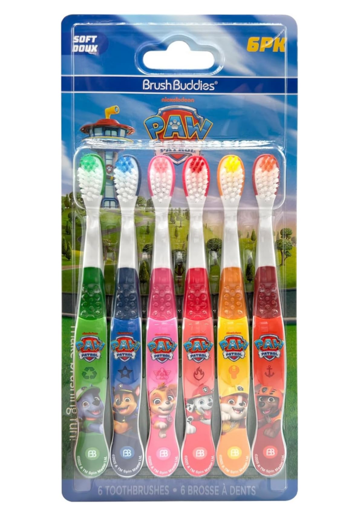 Brush Buddies Paw Patrol Kids Toothbrush Set of 6 Pack Soft - Product Imagery