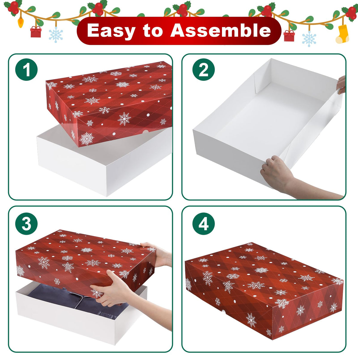 YANGTE 24 Pack Christmas Gift Boxes with Lids - YANGTE Official Imagery - 7