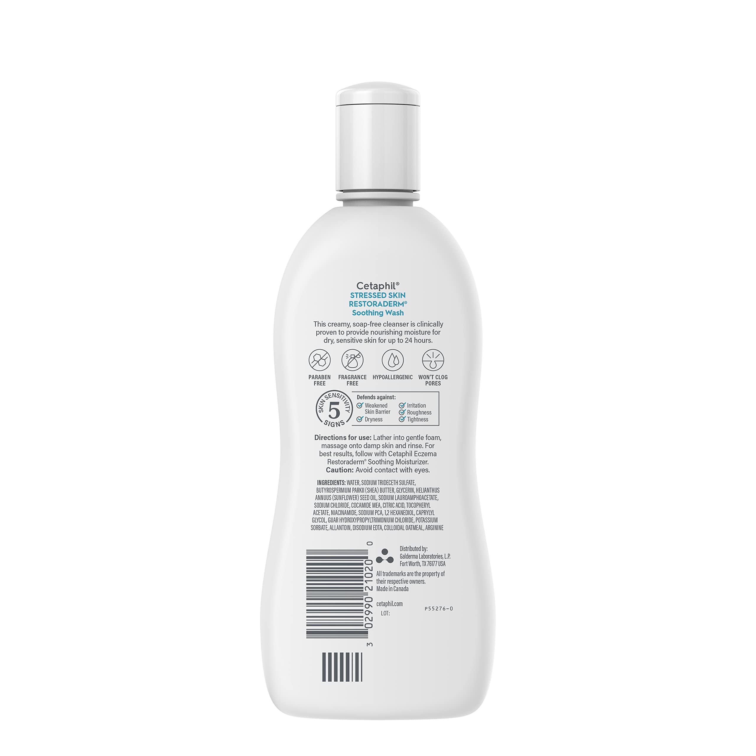 Cetaphil Restoraderm eczema body wash in a 10 fl oz bottle, designed for soothing and moisturizing irritated skin.