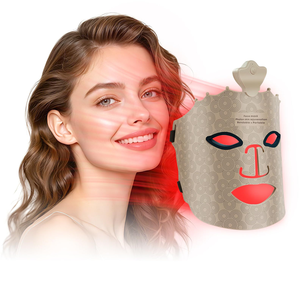 Red Light Therapy for Face Cordless 7 Color LED Face Mask - Ronozic Official Imagery - 1