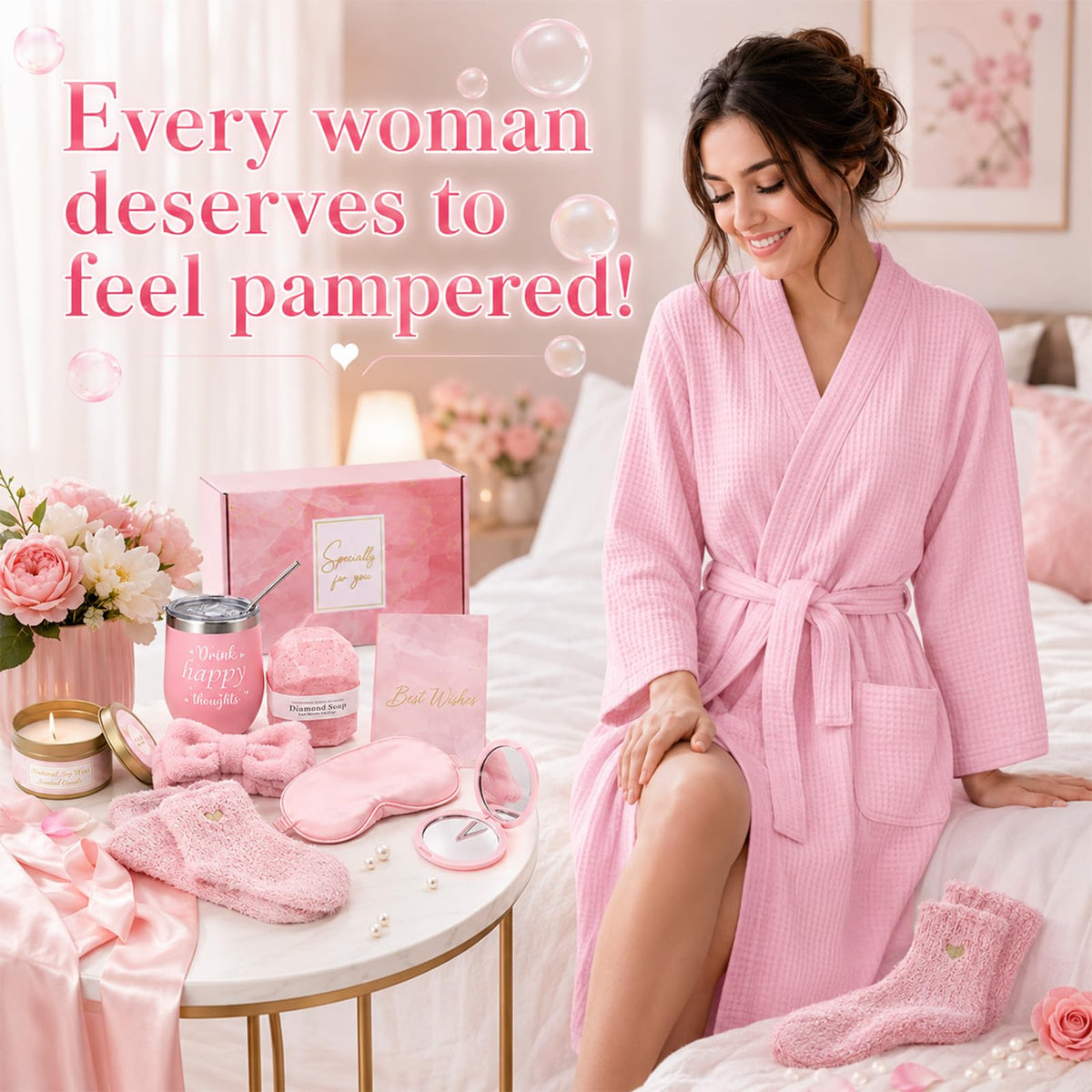 14 Pcs Birthday Gifts for Women Relaxing SPA Robe Sets - gisgfim Official Imagery - 8