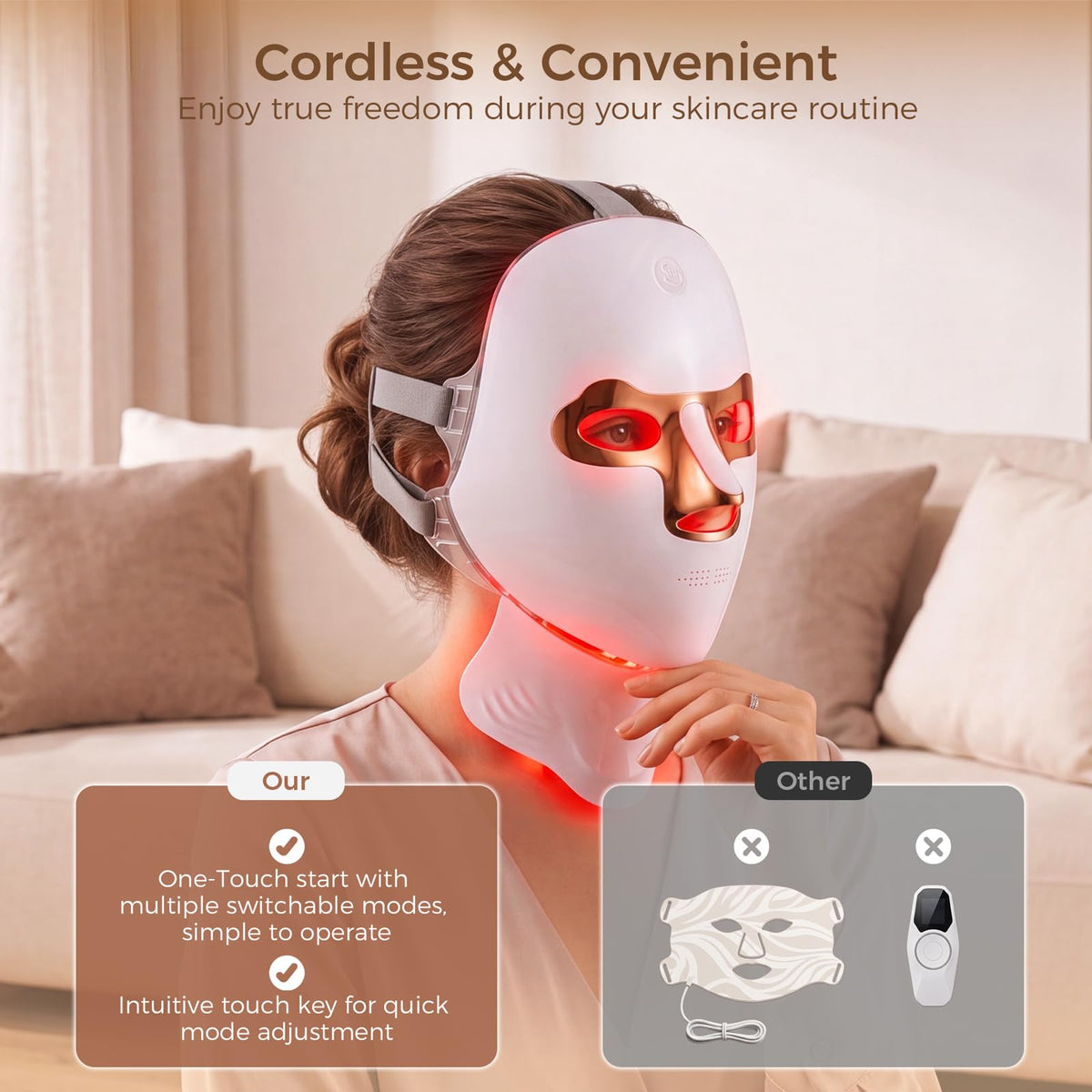 Red Light Therapy for Face Neck Wireless LED Face Mask - Mapretty Official Imagery - 5