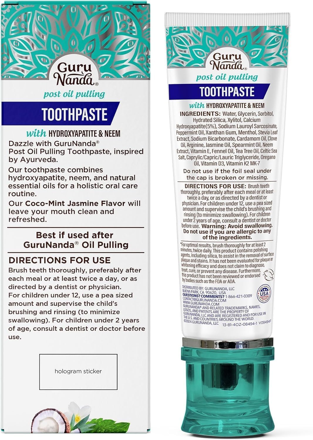 GuruNanda Hydroxyapatite Toothpaste with Neem SLS Fluoride - GuruNanda Official Imagery - 7