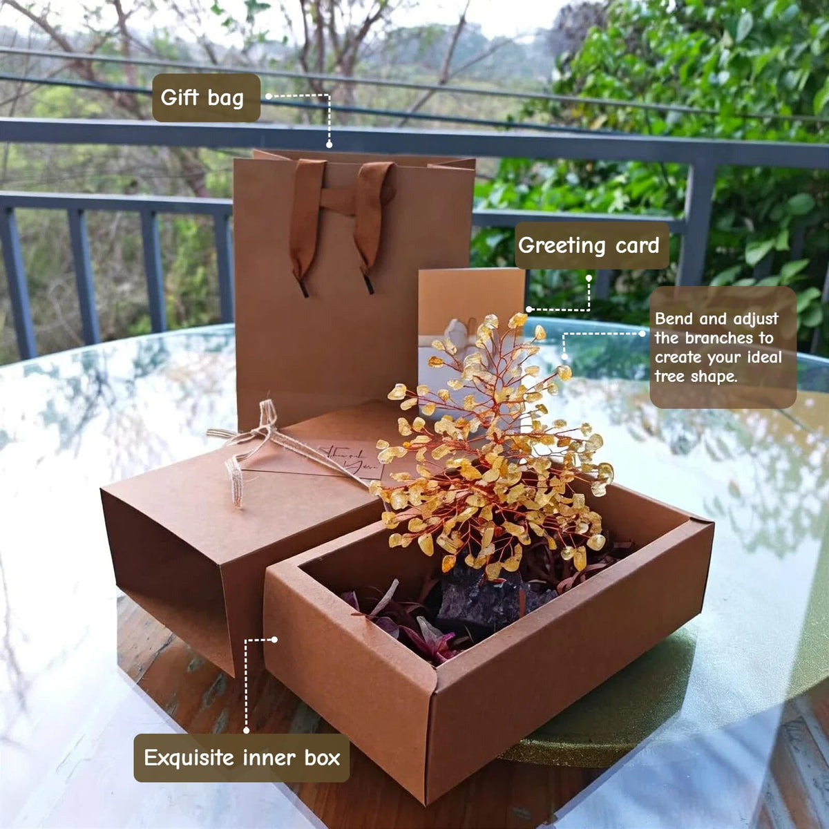 Natural Citrine Tree of Life Handmade Copper Wire Crystal - HauLife Official Imagery - 5