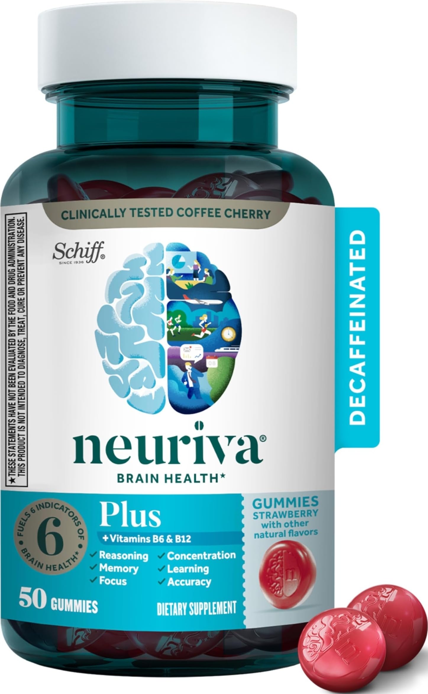 NEURIVA Plus Brain Supplements for Memory and Focus, Clinically - Product Imagery