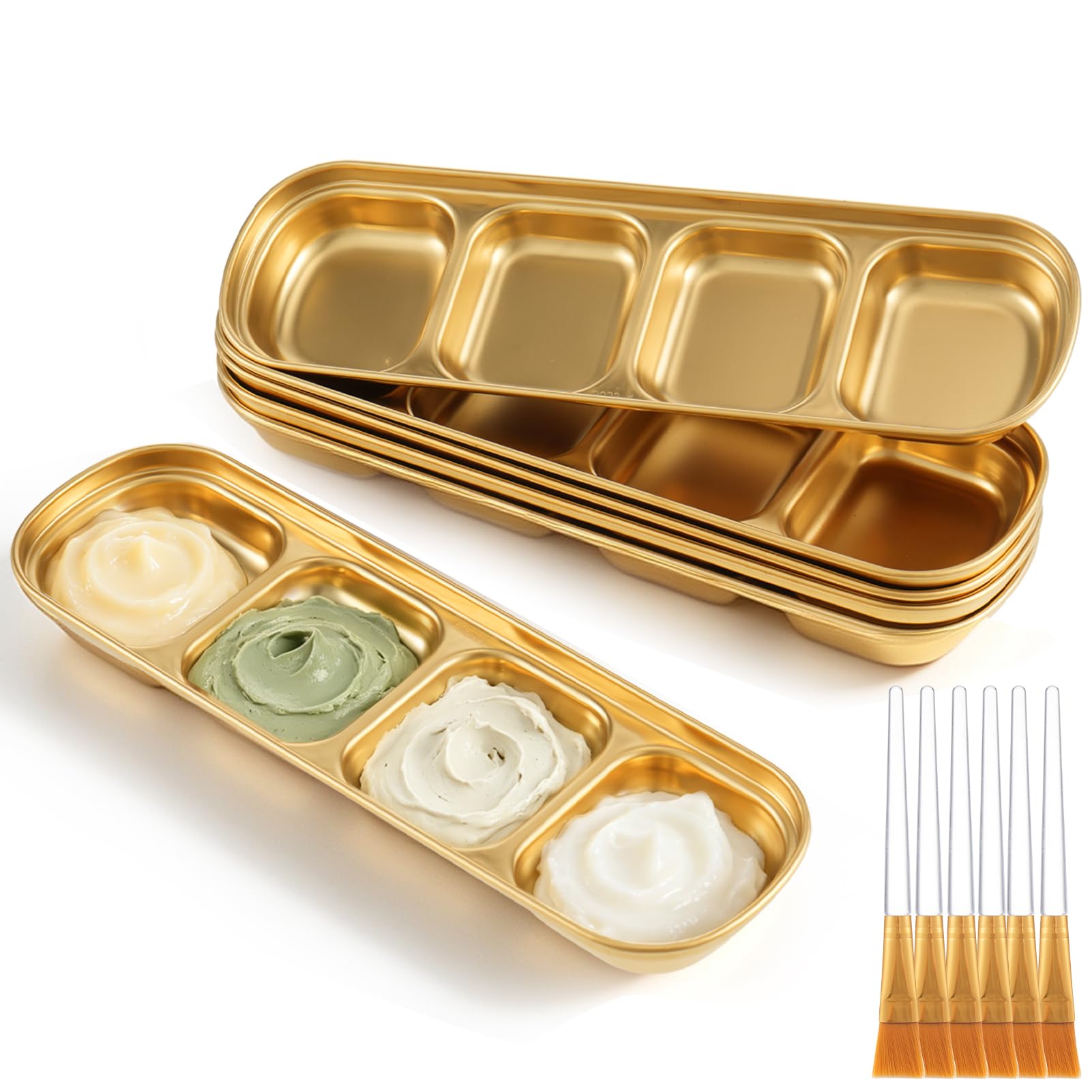 6 Pcs DIY Esthetician Face Mask Tray, Professional Facial Set, - Product Imagery