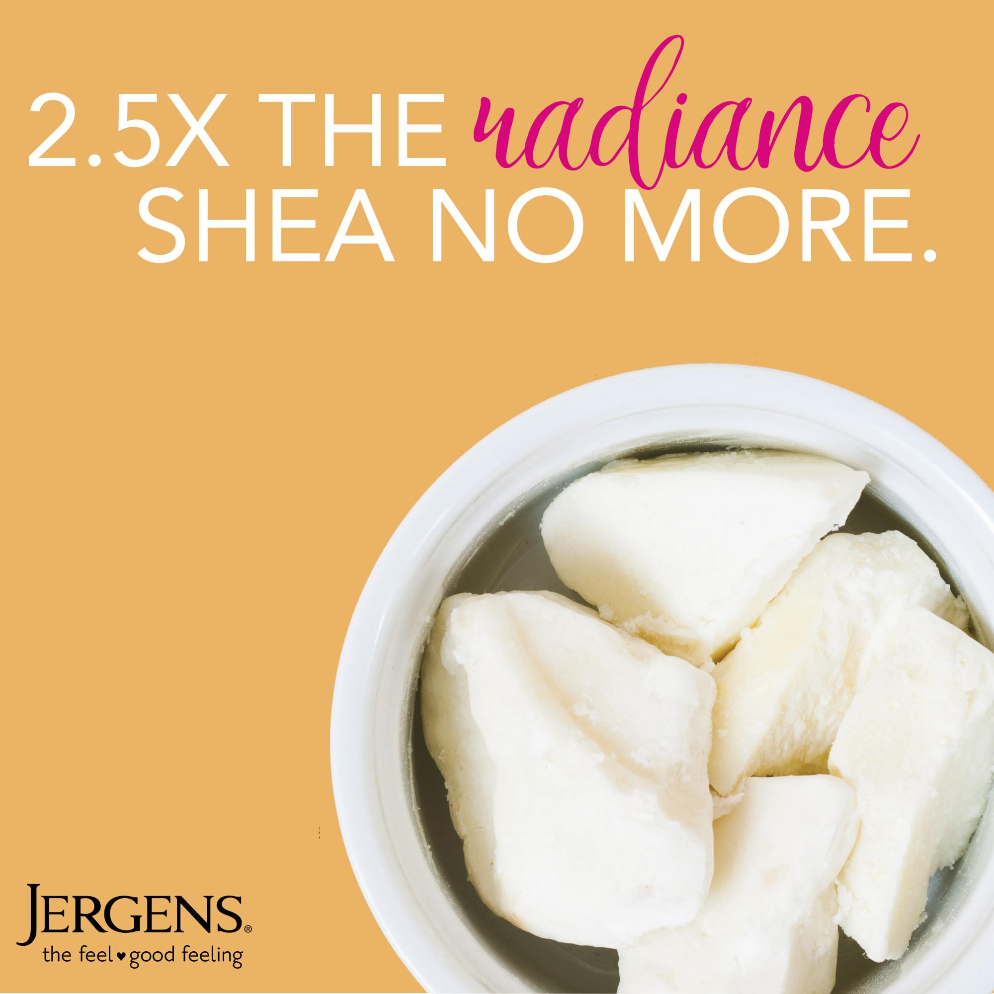 Jergens Shea Butter Skin Moisturizer lotion, deep conditioning hand and body lotion with pure shea butter, 16.8 oz bottle, pack of 3