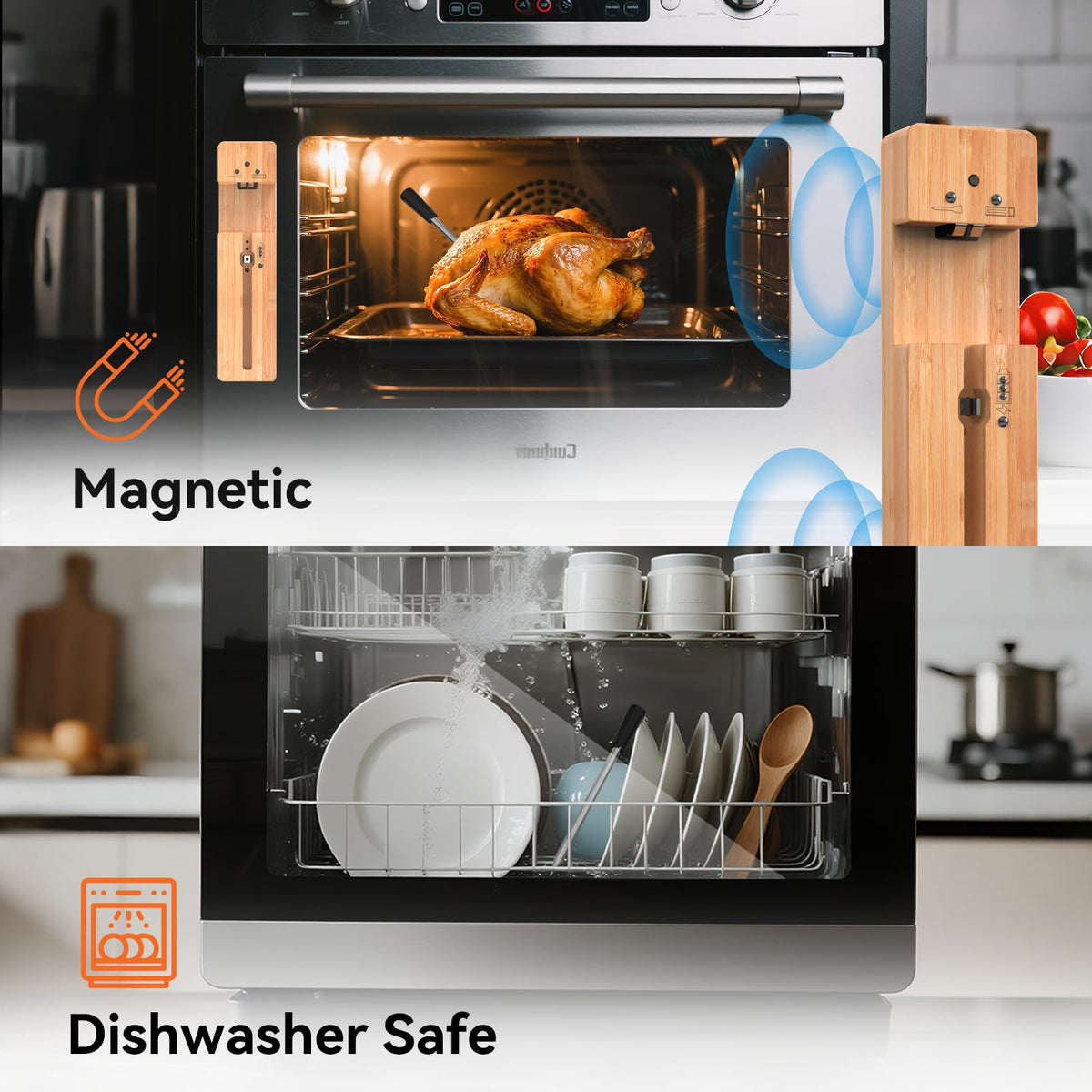 Wireless Meat Thermometer Smart APP Rechargeable Christmas - Newise Official Imagery - 6
