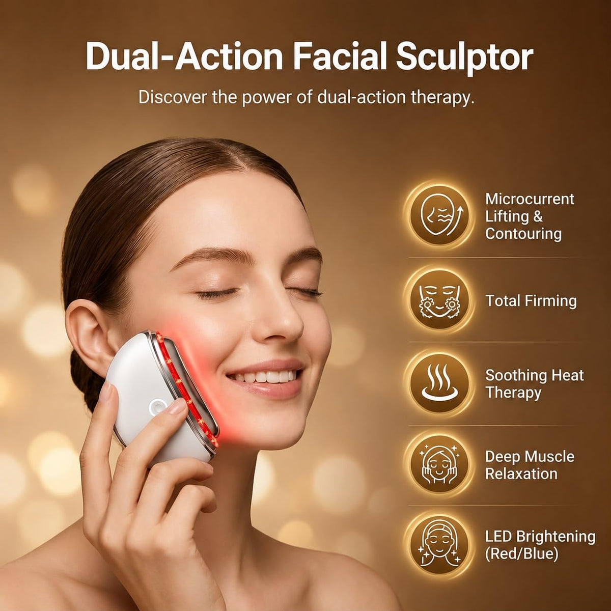 MEHYA Advanced Facial Massager – Professional Electric Gua Sha & Face Sculpting Tool with Heat, Vibration & Micro-Curren