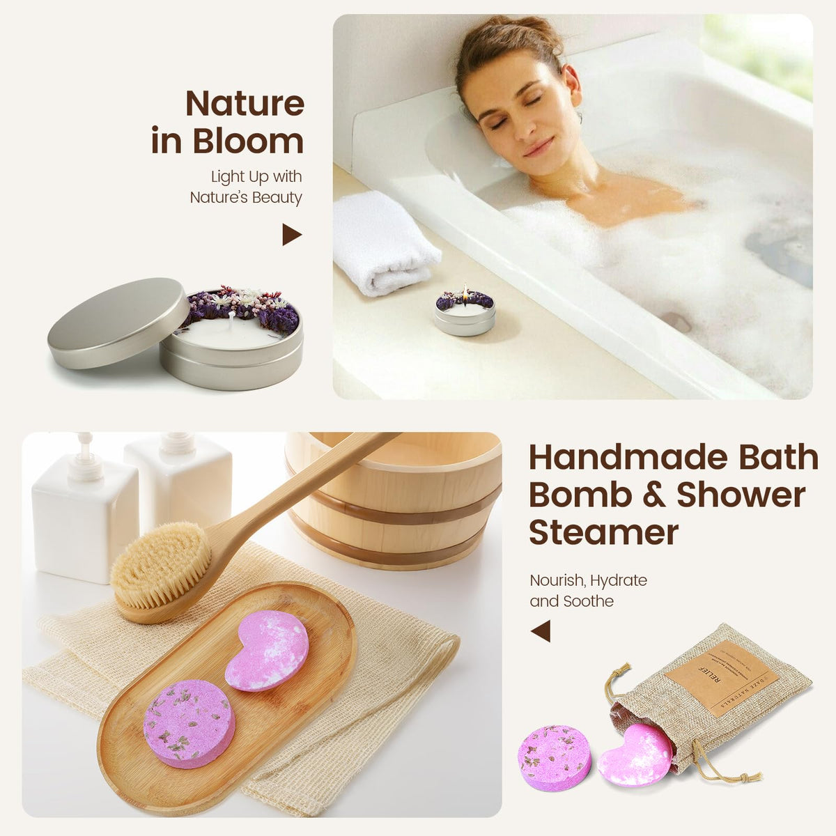 Bath Gift Set Spa Gifts for Women Self Care Products for - Daze Naturals Official Imagery - 6