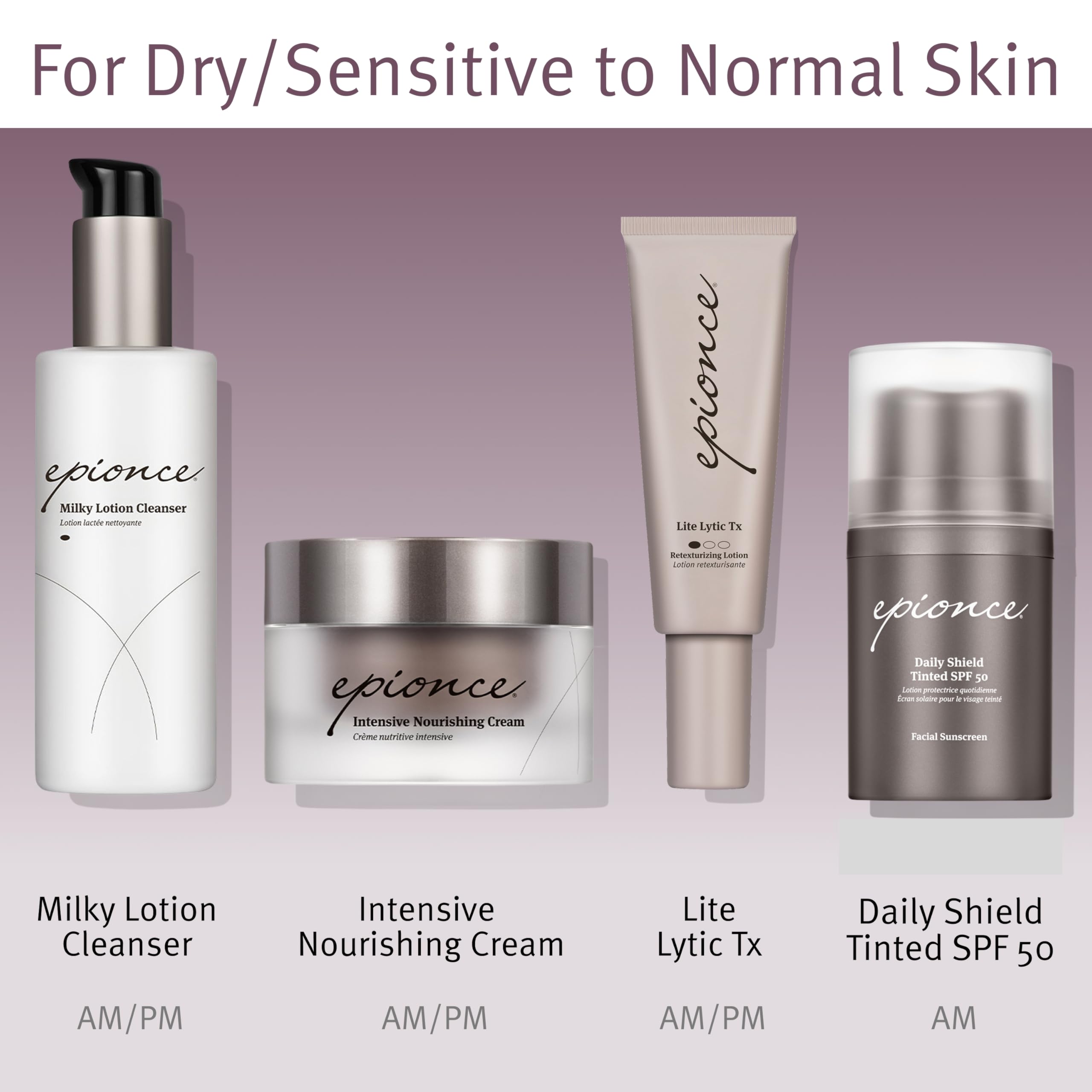 Epionce Intensive Nourishing Cream anti-aging moisturizer for face and neck, reducing wrinkles and hydrating skin.