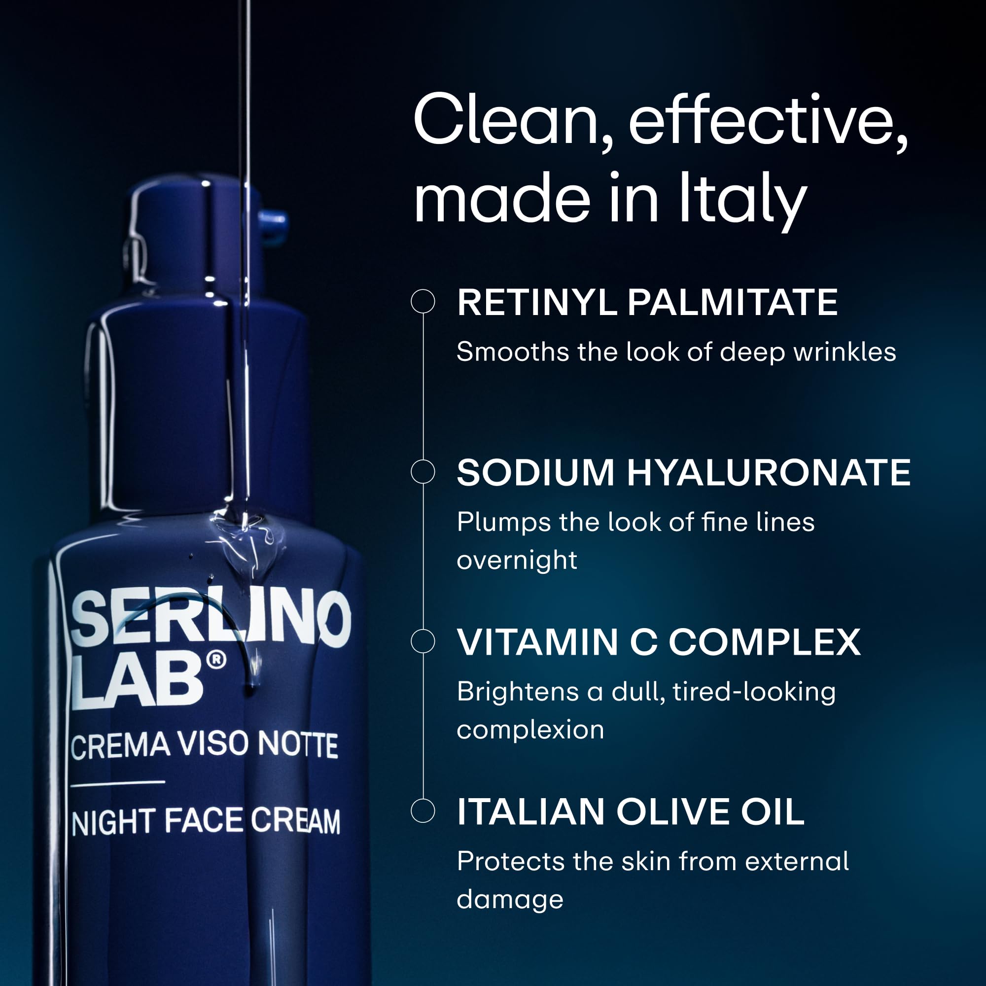 SerlinoLab Night Face Cream Men Anti-Aging Retinol 1.7oz