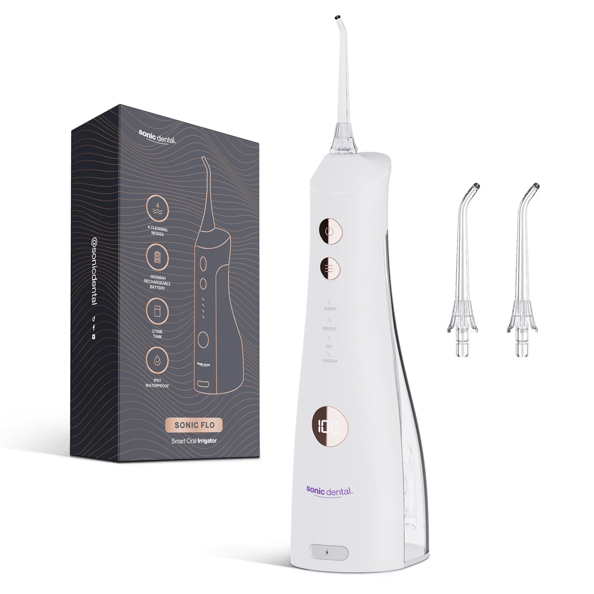 Sonic Flo Cordless Water Flosser for Teeth Gums Braces - Sonic Dental Official Imagery - 1