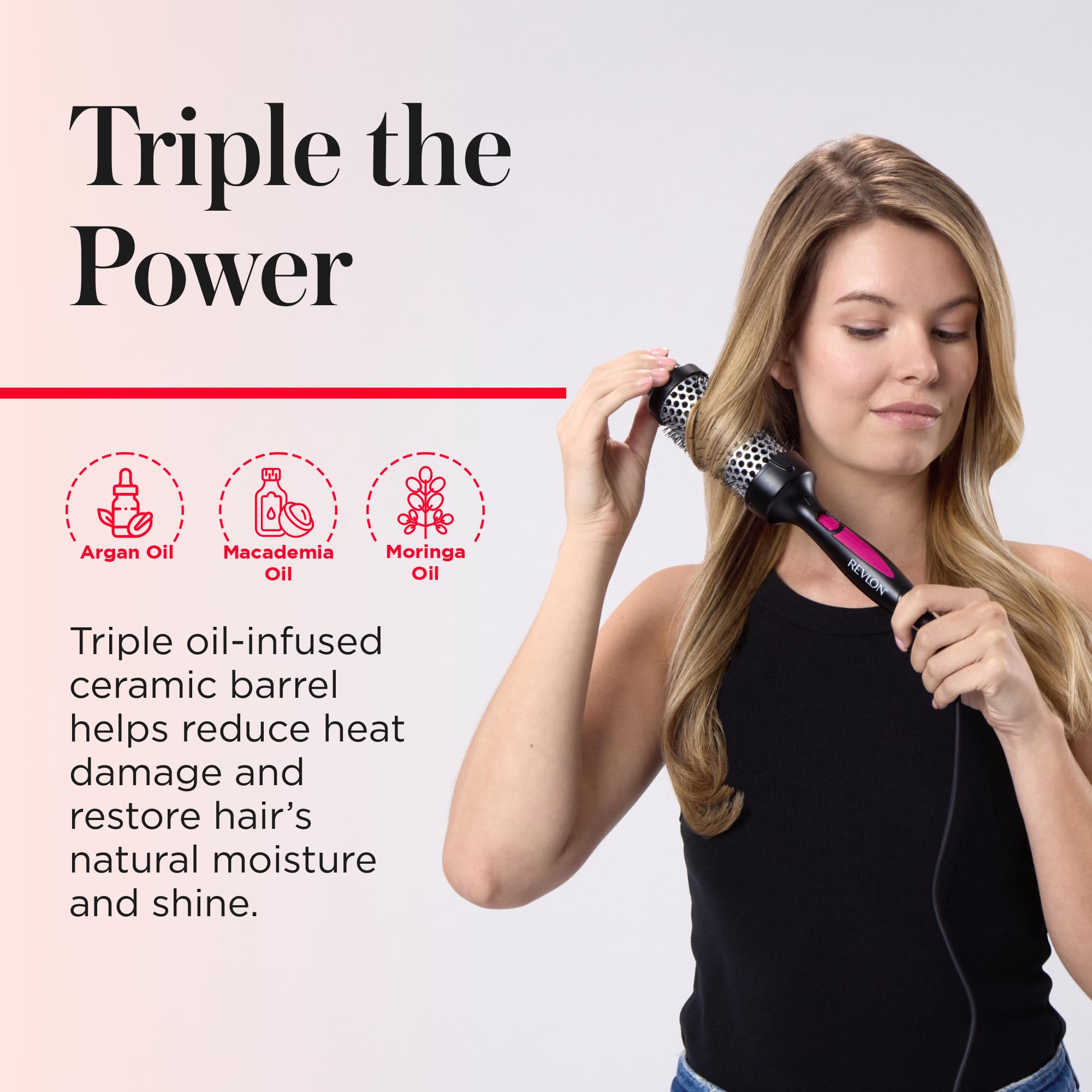Revlon Perfect Match Hot Styler 1¾-inch heated brush for styling and drying hair, showcasing the electric heated styling tool.