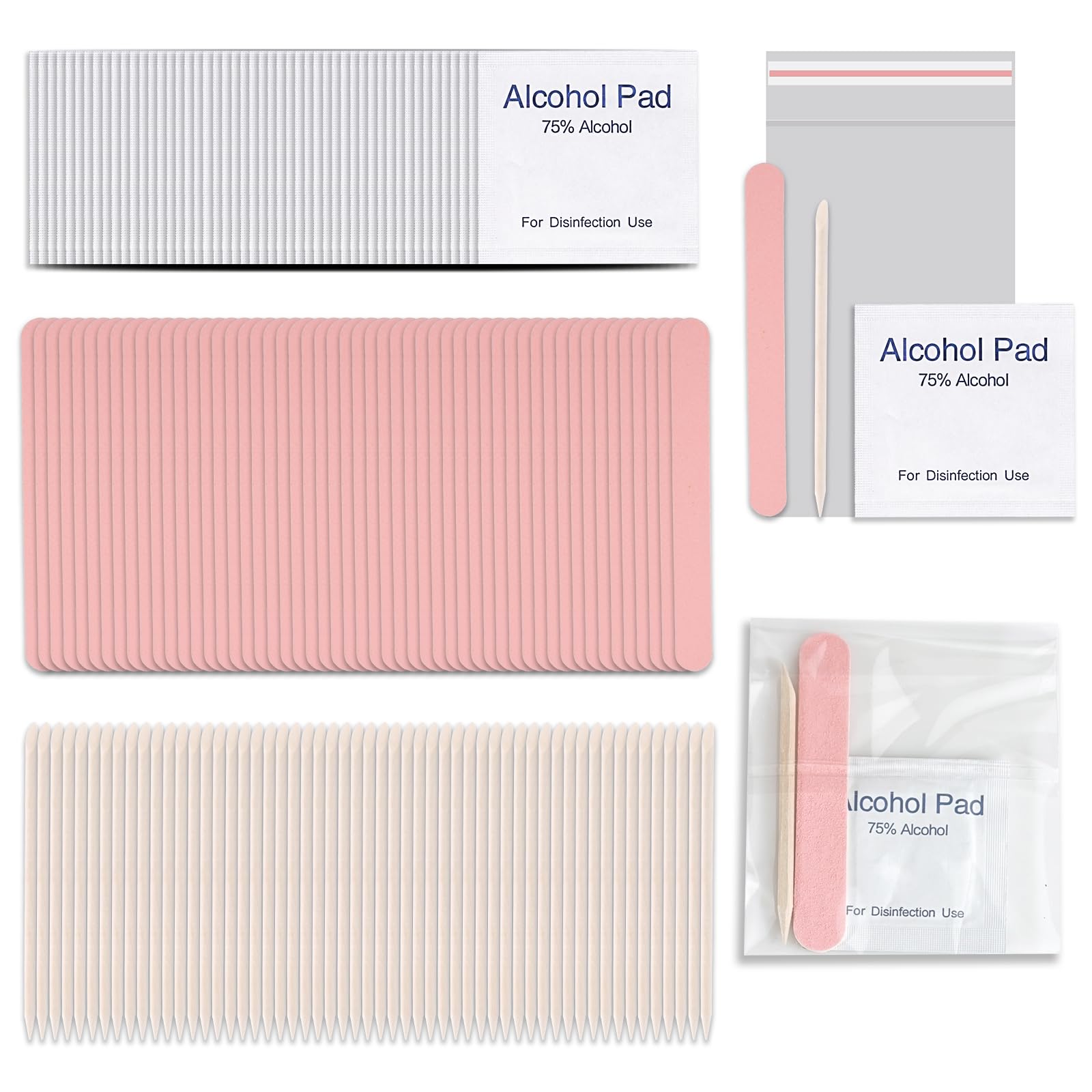50 Set Disposable Press on Nail Tool Kit, Including 50pcs Nail - Product Imagery