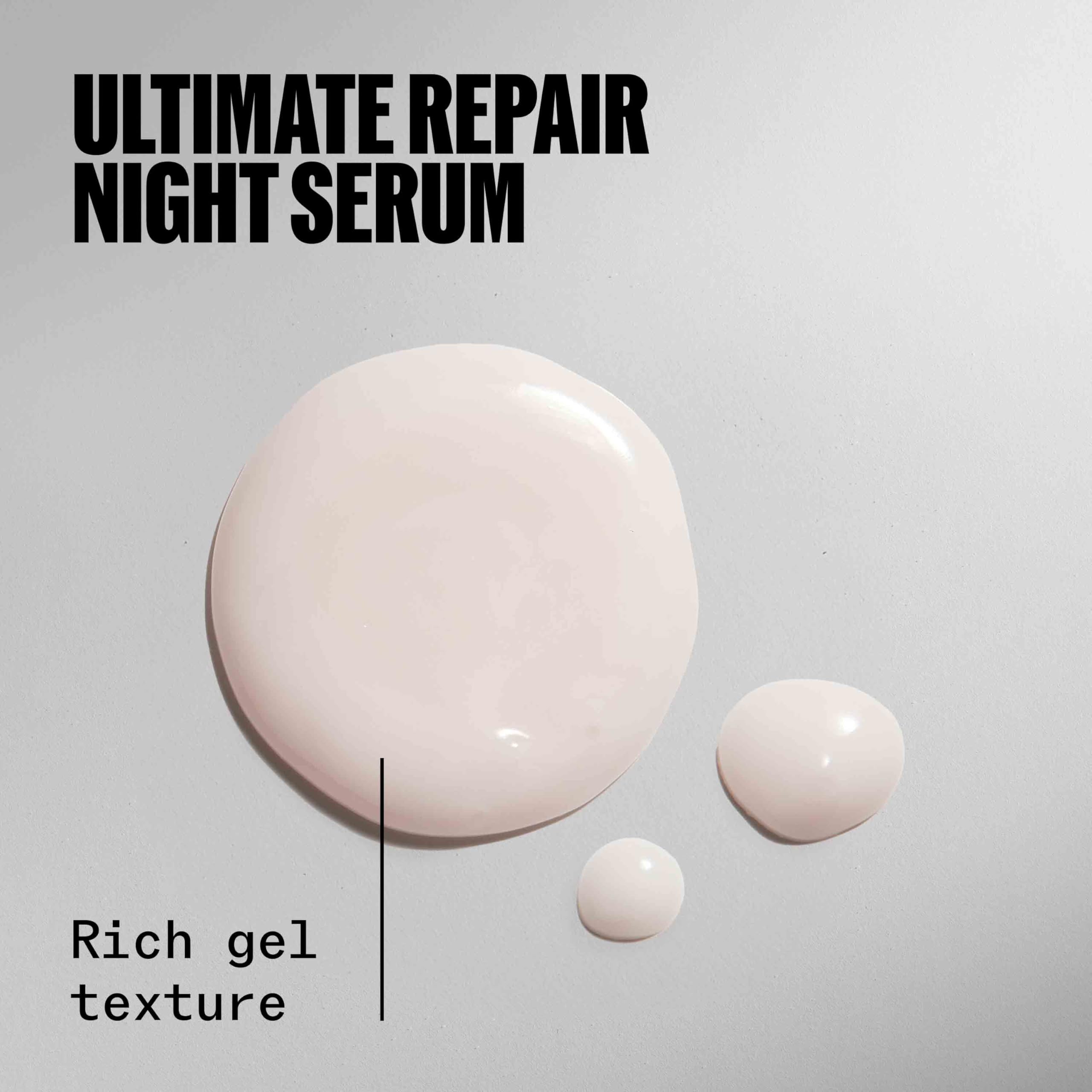 Wella Professionals Ultimate Repair Night Serum for hair, showing the sleek bottle with serum inside.
