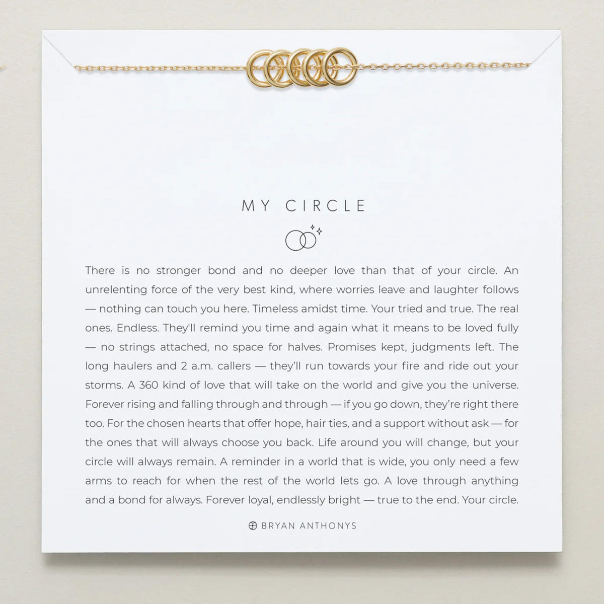 Bryan Anthonys My Circle Dainty Necklace for Women - Elegant Pendant Necklace, 14k Gold Plated Finish Over Brass, Nickel