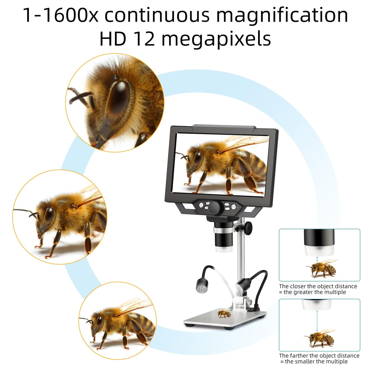 Koolertron 9" LCD Microscope for Circuit Board & Coin – packaging and label