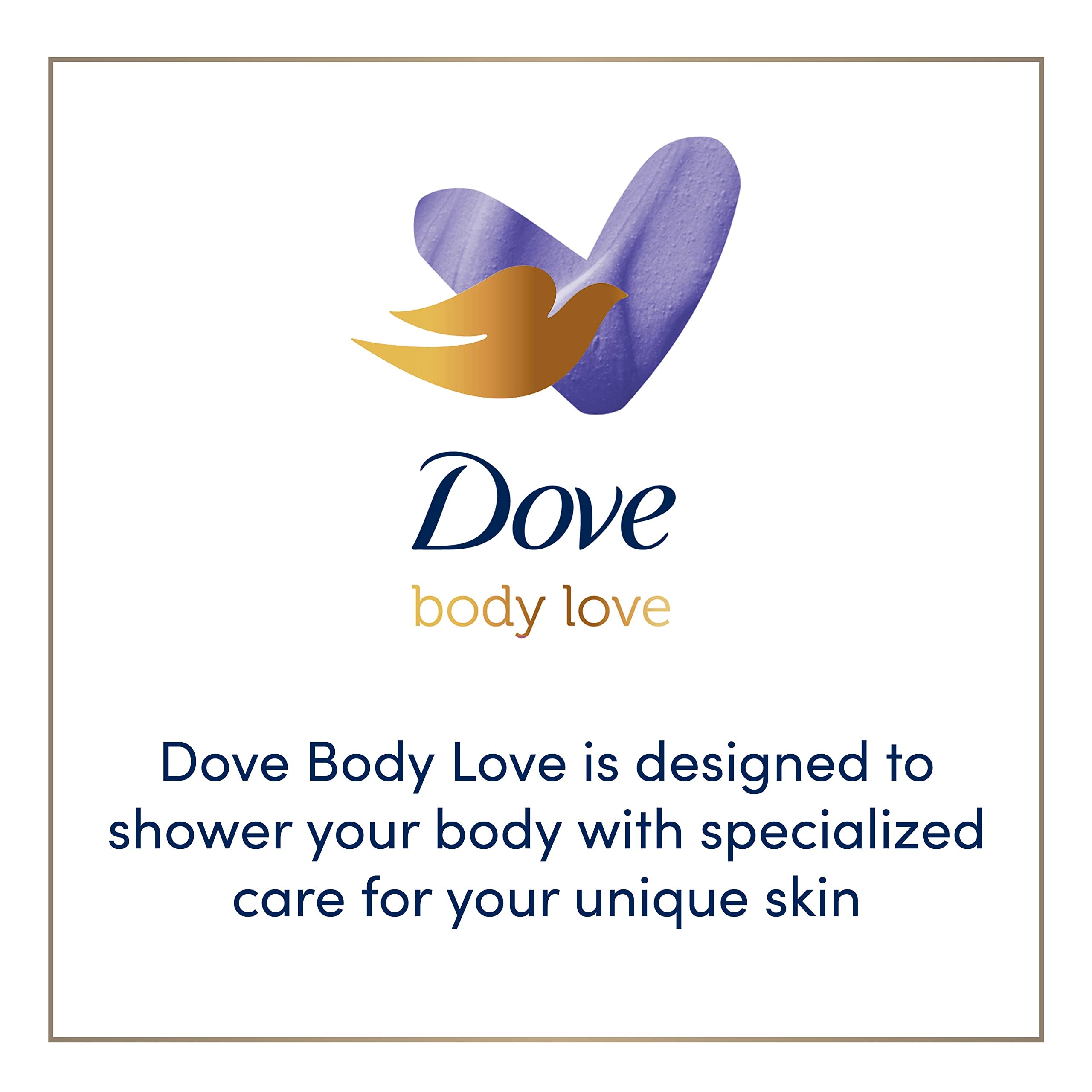 Dove Body Love Night Recovery Body Polish 3-pack, exfoliating skin scrub with natural ingredients, 12 oz bottles.