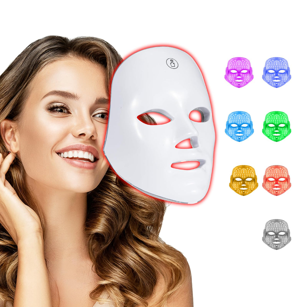 LED Face Mask Light Therapy 7 in 1 Colors Facial Skin Care - BeaRay Official Imagery - 2