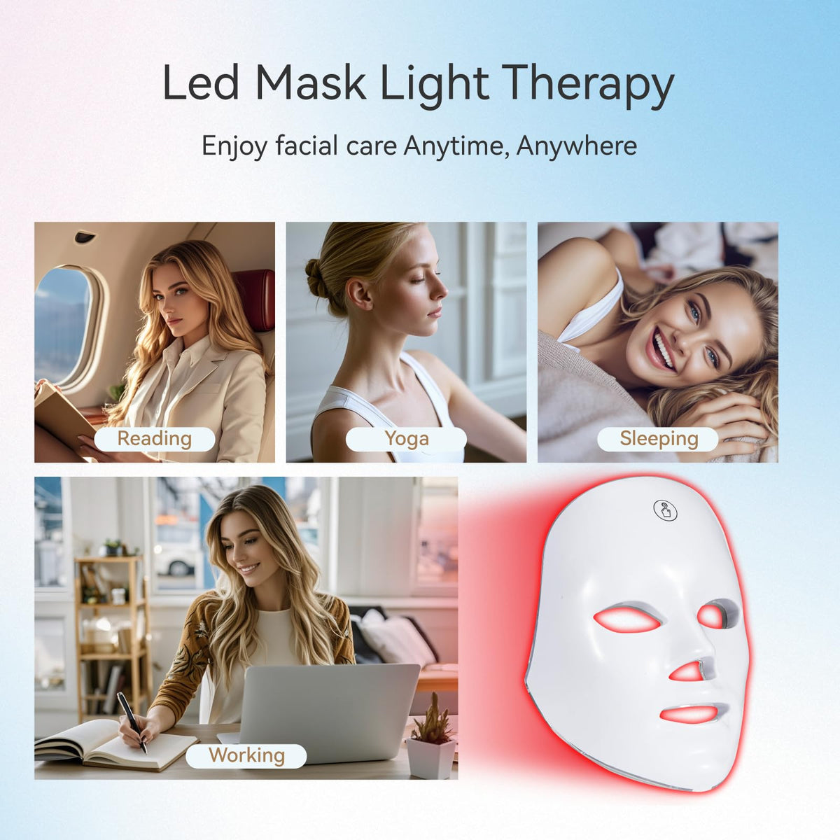 LED Face Mask Light Therapy 7 in 1 Colors Facial Skin Care - BeaRay Official Imagery - 4