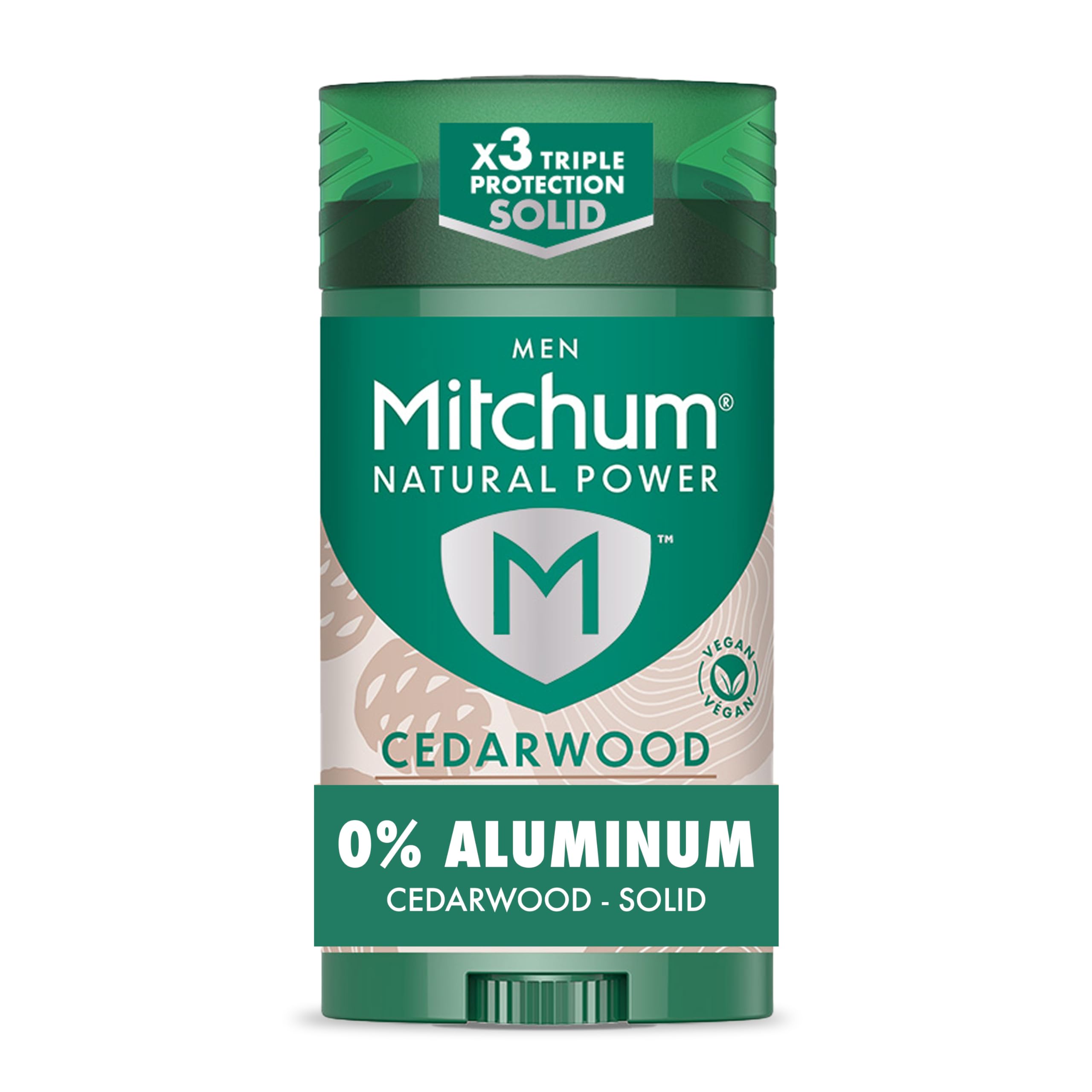 Mitchum Men’s Natural Power Deodorant Solid, Cedarwood, 2.7 oz