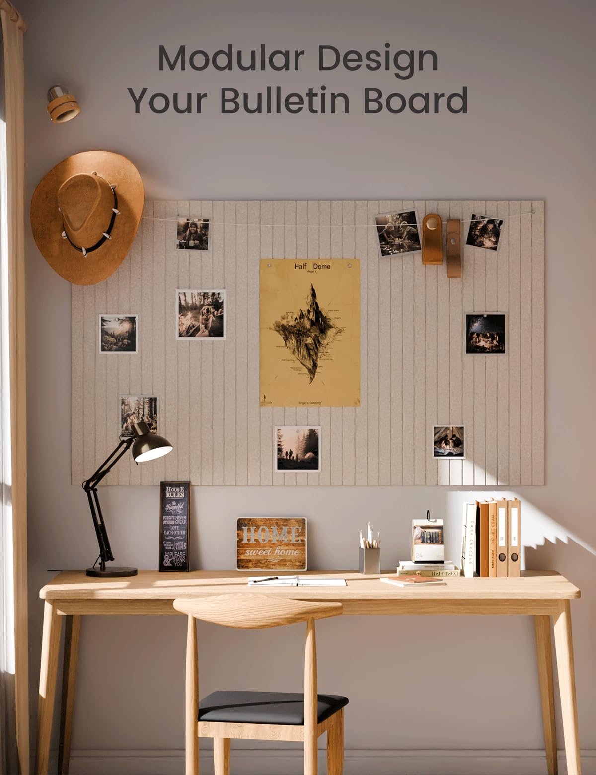 Fluxynara Felt Bulletin Board & Cork Board Alternative 48'' x 36'' – full view