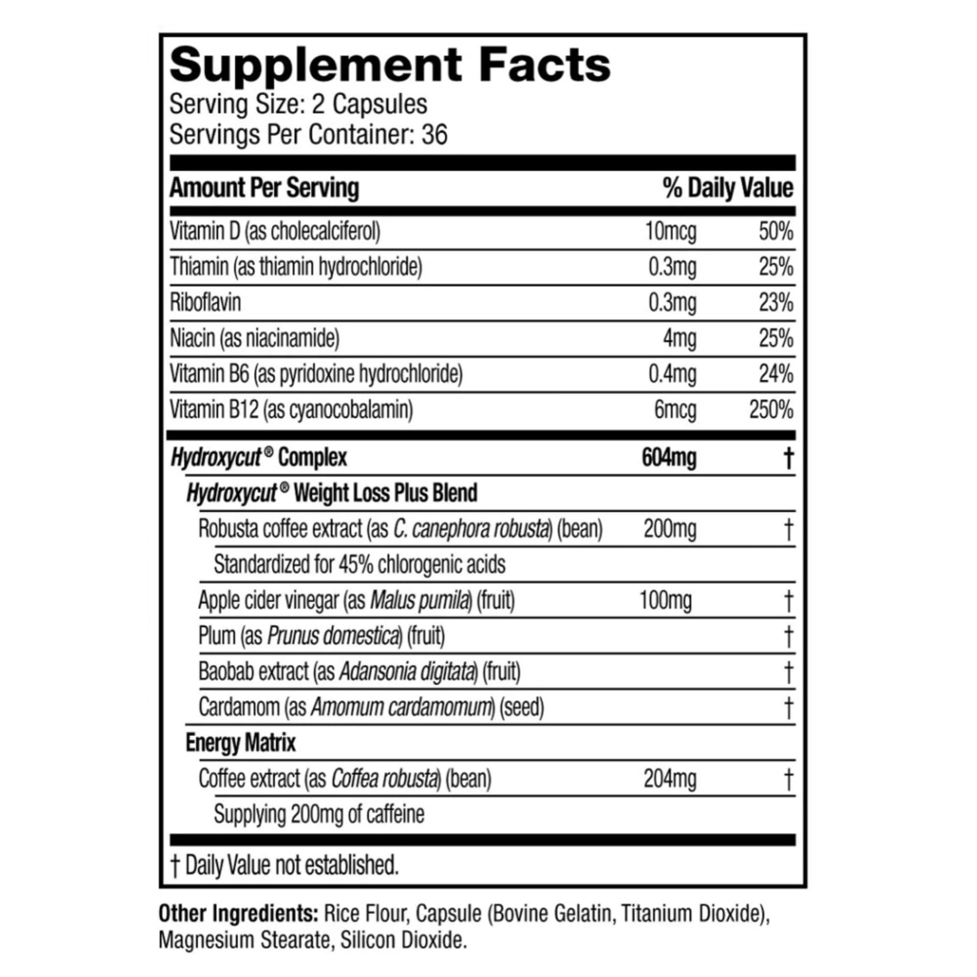 Hydroxycut Original, Metabolism Supplement, 72 Rapid-Release Capsules