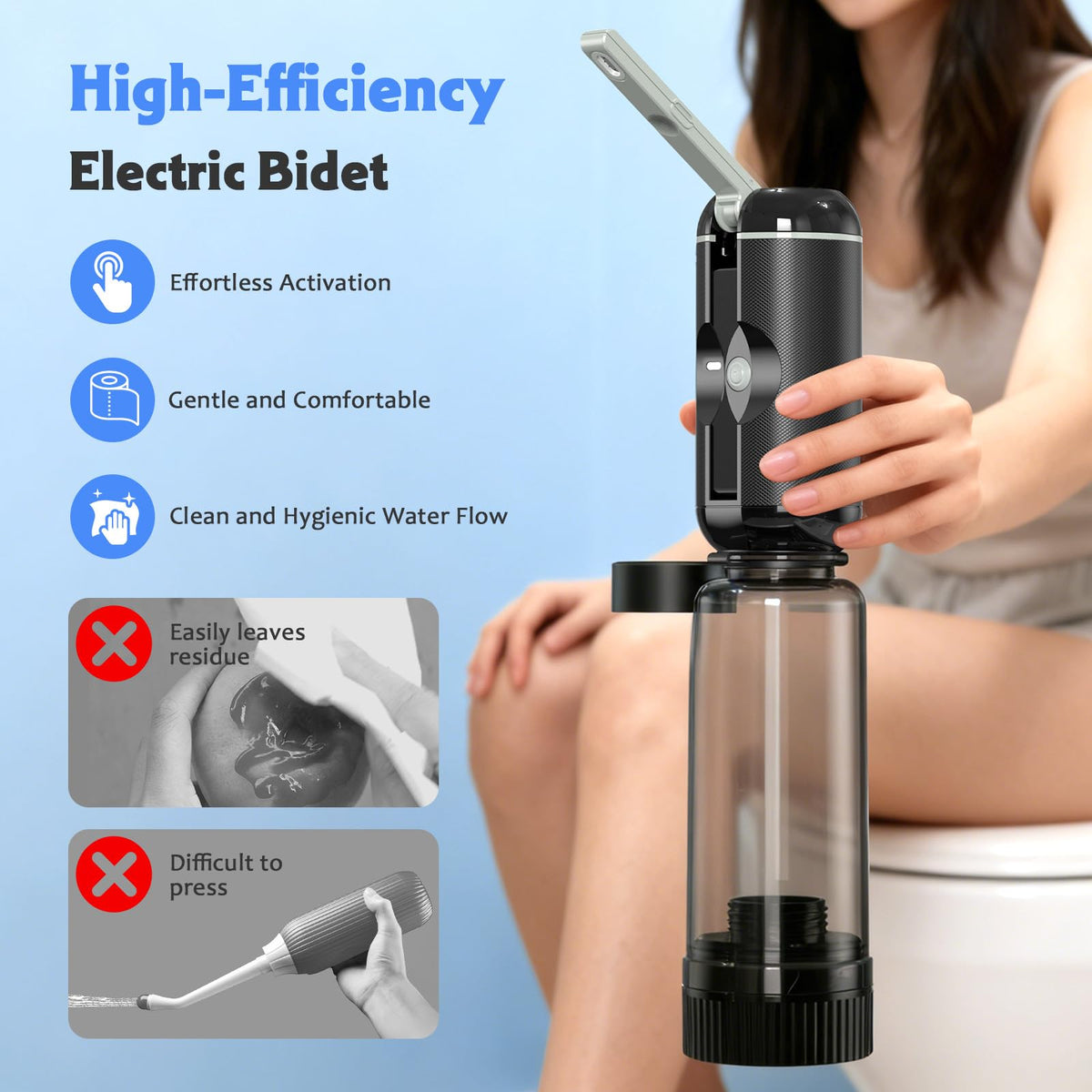 Portable Bidet for Travel Rechargeable Waterproof Sprayer - jutimer Official Imagery - 3