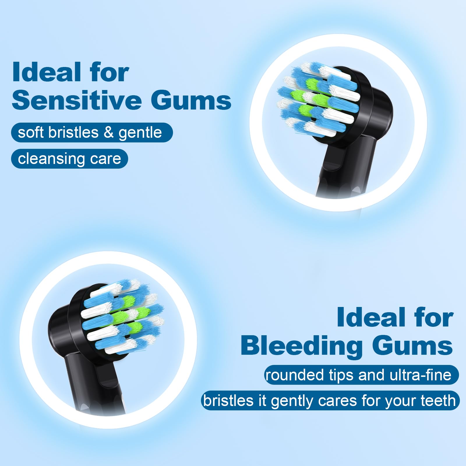 MOFELE replacement toothbrush heads for Oral-B Pro 1000, 8-pack, compatible electric toothbrush heads with bristles for effective cleaning.