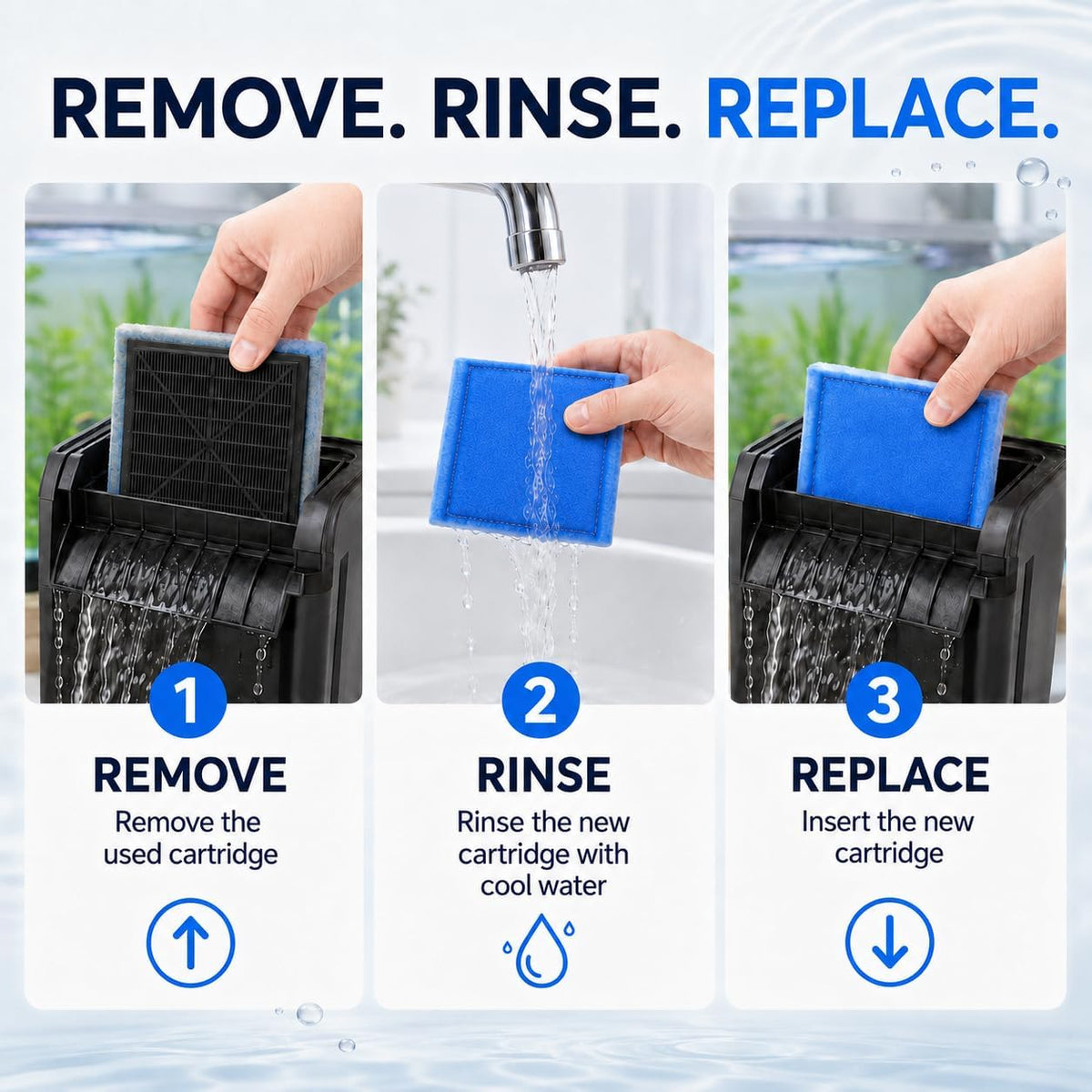 Hedday Filter Cartridges Compatible with Aqua-Tech 30-60/20-40, Fish Tank Filters – back view and specifications